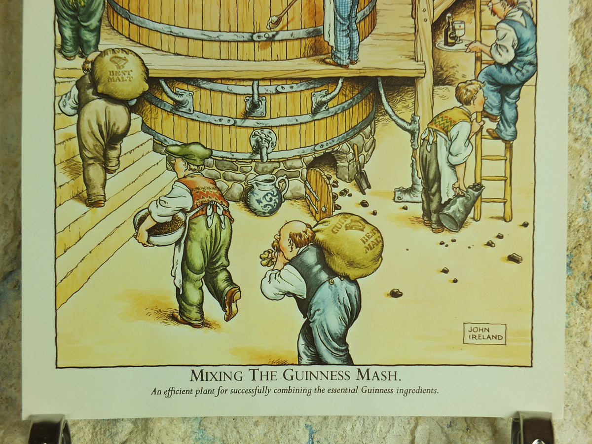 Original Vintage Gentle Art of Making Guinness Poster Mixing the Guinness Mash advertising ale Irish stout beer print wall art retro 1980s