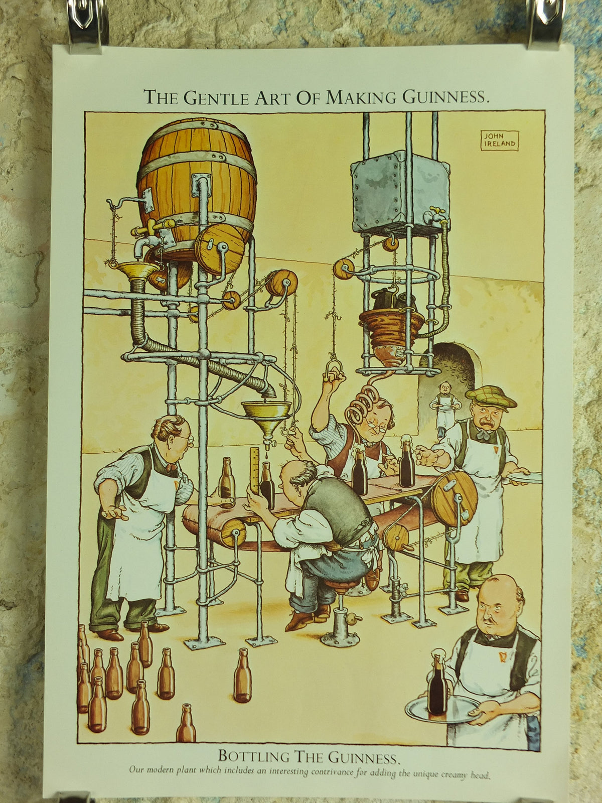 Original Vintage Gentle Art of Making Guinness Poster Bottling the Guinness advertising ale Irish stout beer print wall art retro 1980s