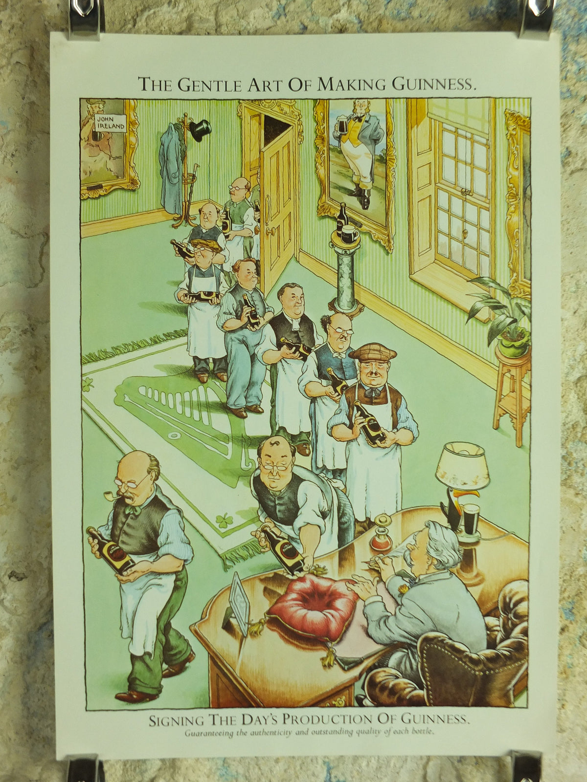 Original Vintage Gentle Art of Making Guinness Poster Signing the day production advertising ale Irish stout beer print wall art retro 1980s