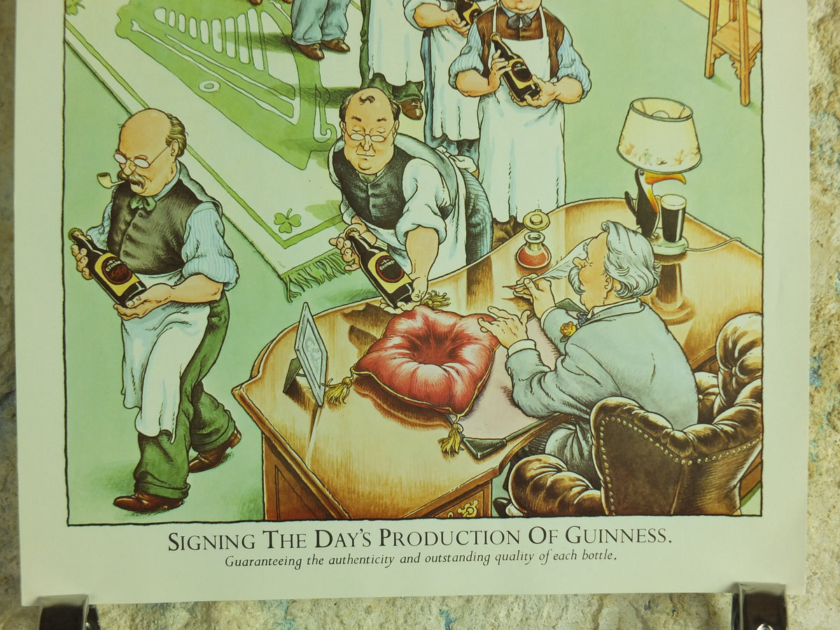 Original Vintage Gentle Art of Making Guinness Poster Signing the day production advertising ale Irish stout beer print wall art retro 1980s