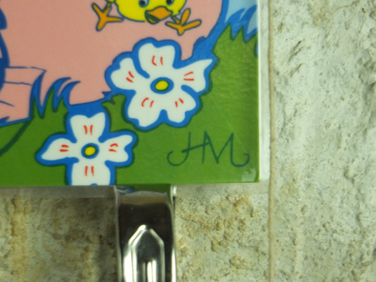 Unique Original Vintage Retail "We wish all our customers a Happy Easter" Sign for a shop window laminated 1993 1990s