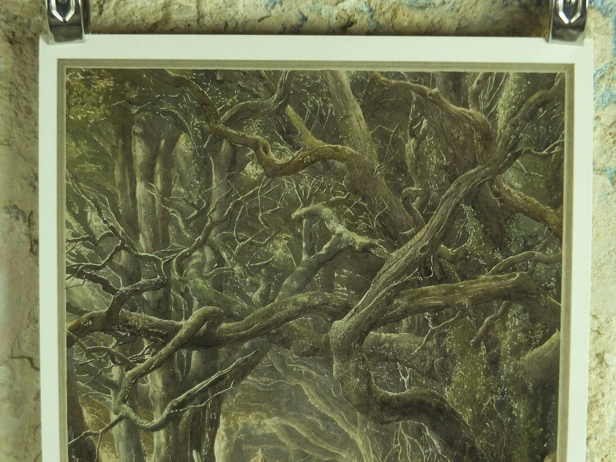 1997 Mirkwood Poster, by Alan Lee, At the Forest Gate from The Hobbit, J.R.R. Tolkien, illustration print wall art decor