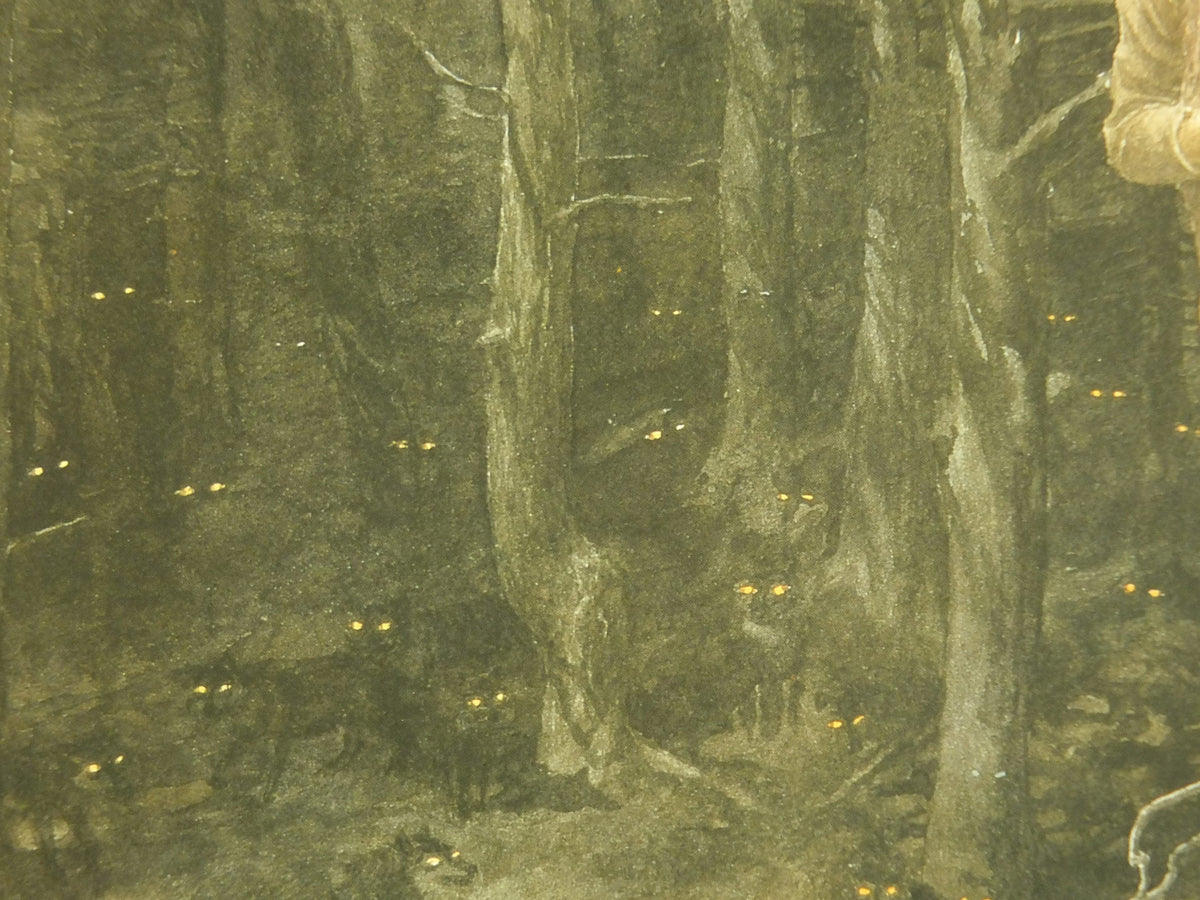 1997 The Wargs Poster, by Alan Lee, Dwarves in the Trees from The Hobbit, J.R.R. Tolkien, Misty Mountains, illustration print wall art decor