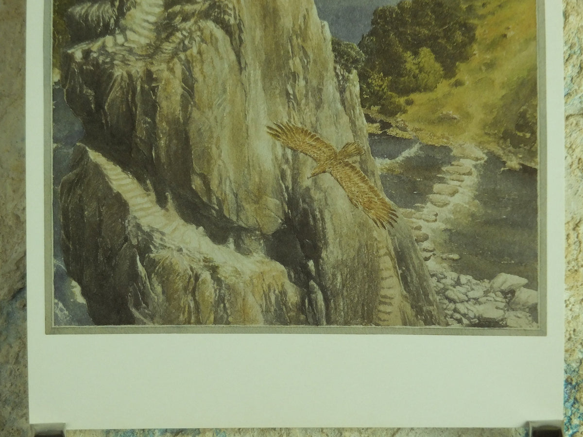 1997 The Carrock Poster, by Alan Lee, from The Hobbit, J.R.R. Tolkien, Beorn and the Eagles, illustration print wall art decor