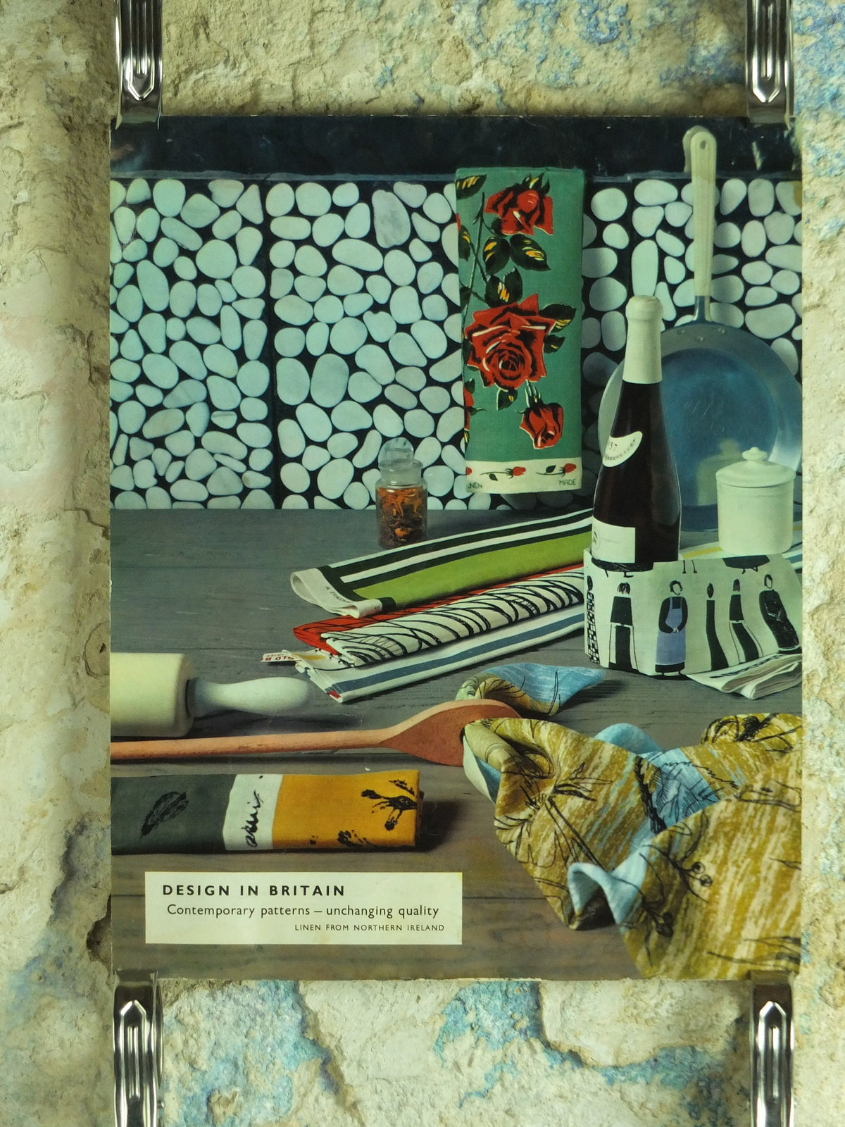 Original Vintage glossy 1950s Design in Britain Campaign - Linen from Northern Ireland Poster wall art