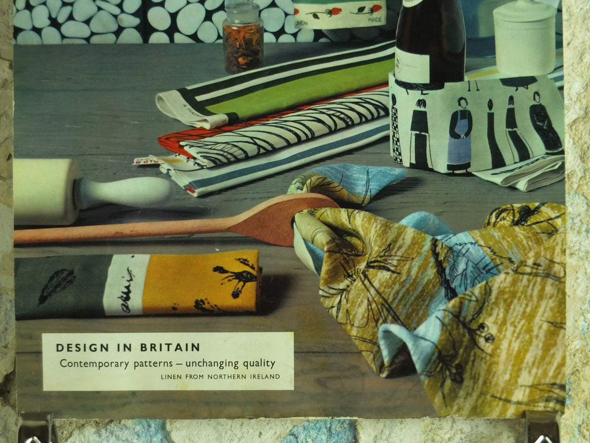 Original Vintage glossy 1950s Design in Britain Campaign - Linen from Northern Ireland Poster wall art
