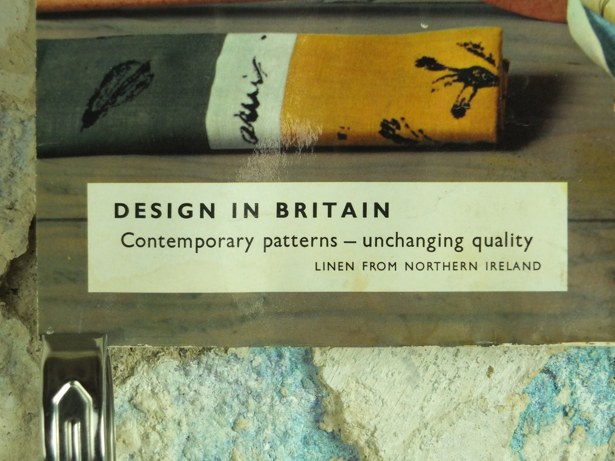 Original Vintage glossy 1950s Design in Britain Campaign - Linen from Northern Ireland Poster wall art