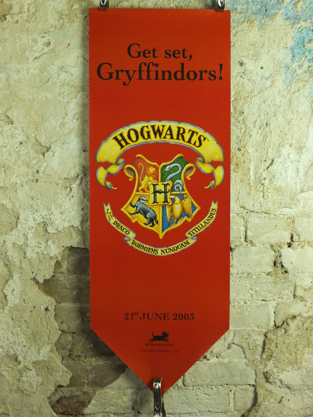 Vintage Harry Potter Gryffindor Poster, Get Set Gryffindors! Hogwarts, wall art cinema film memorabilia