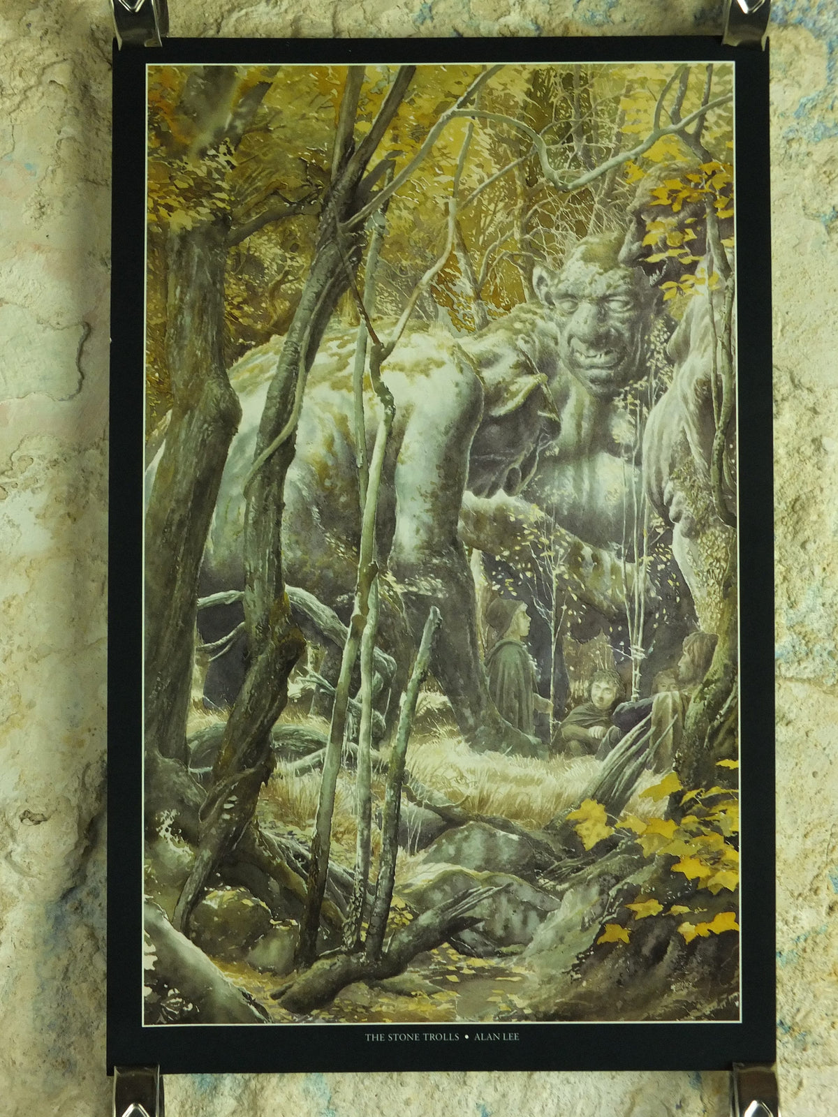 1994 The Stone Trolls Poster, by Alan Lee, Vintage Lord of the Rings, Tolkien, Fellowship of the Ring, illustration print wall art decor