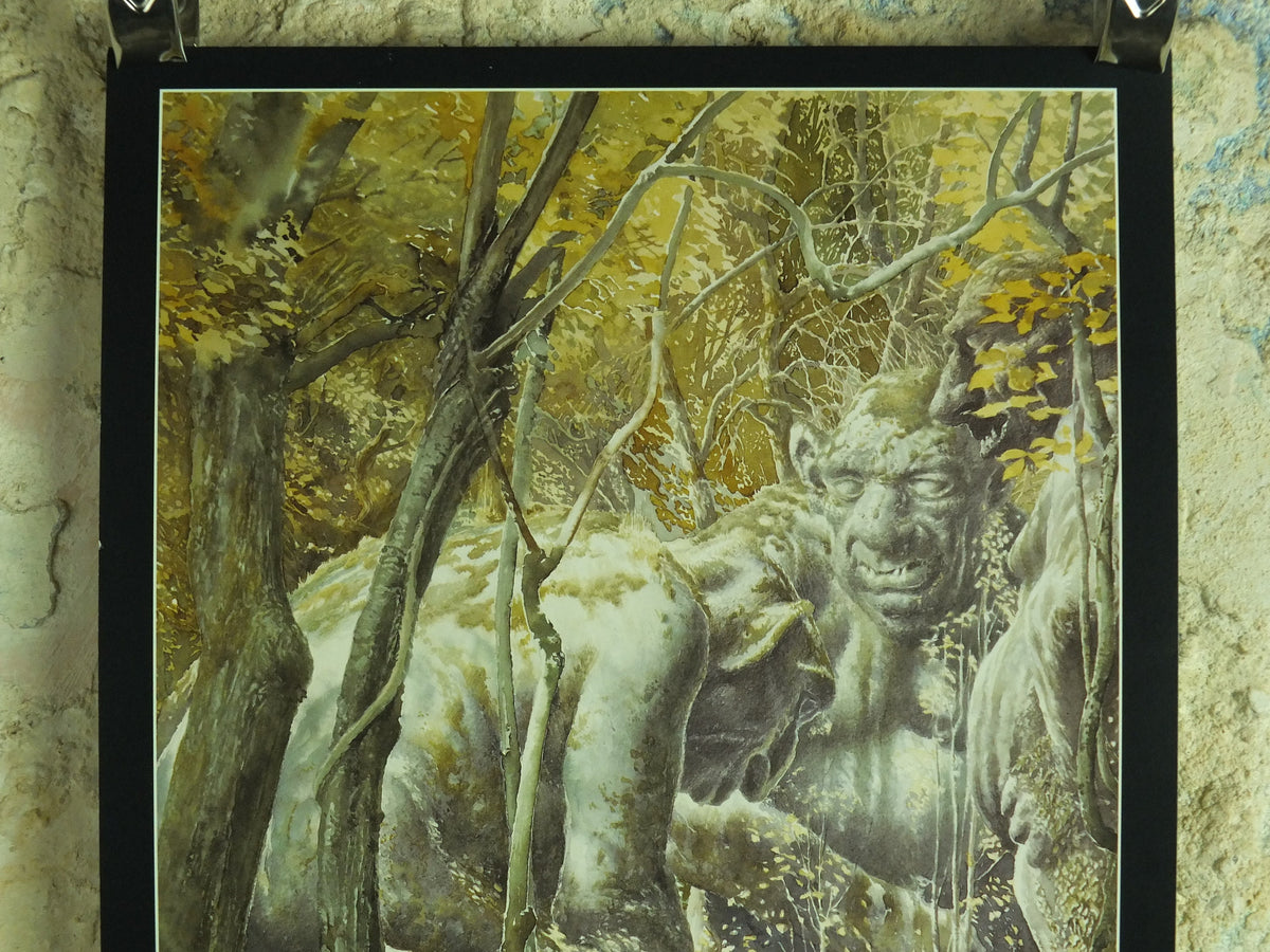 1999 The Stone Trolls Poster, by Alan Lee, Vintage Lord of the Rings, Tolkien, Fellowship of the Ring, illustration print wall art decor