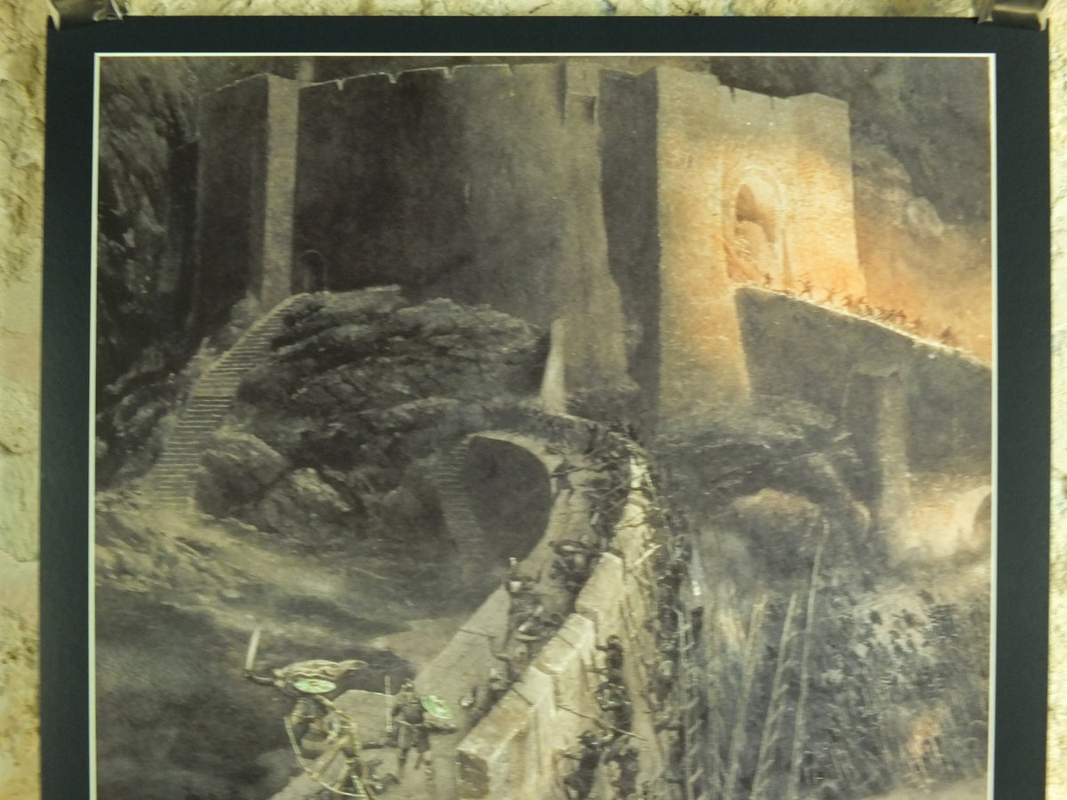 1999 Battle of the Hornburg Poster, by Alan Lee, Helms Deep Rohan, Vintage Lord of the Rings, Tolkien, illustration print wall art decor