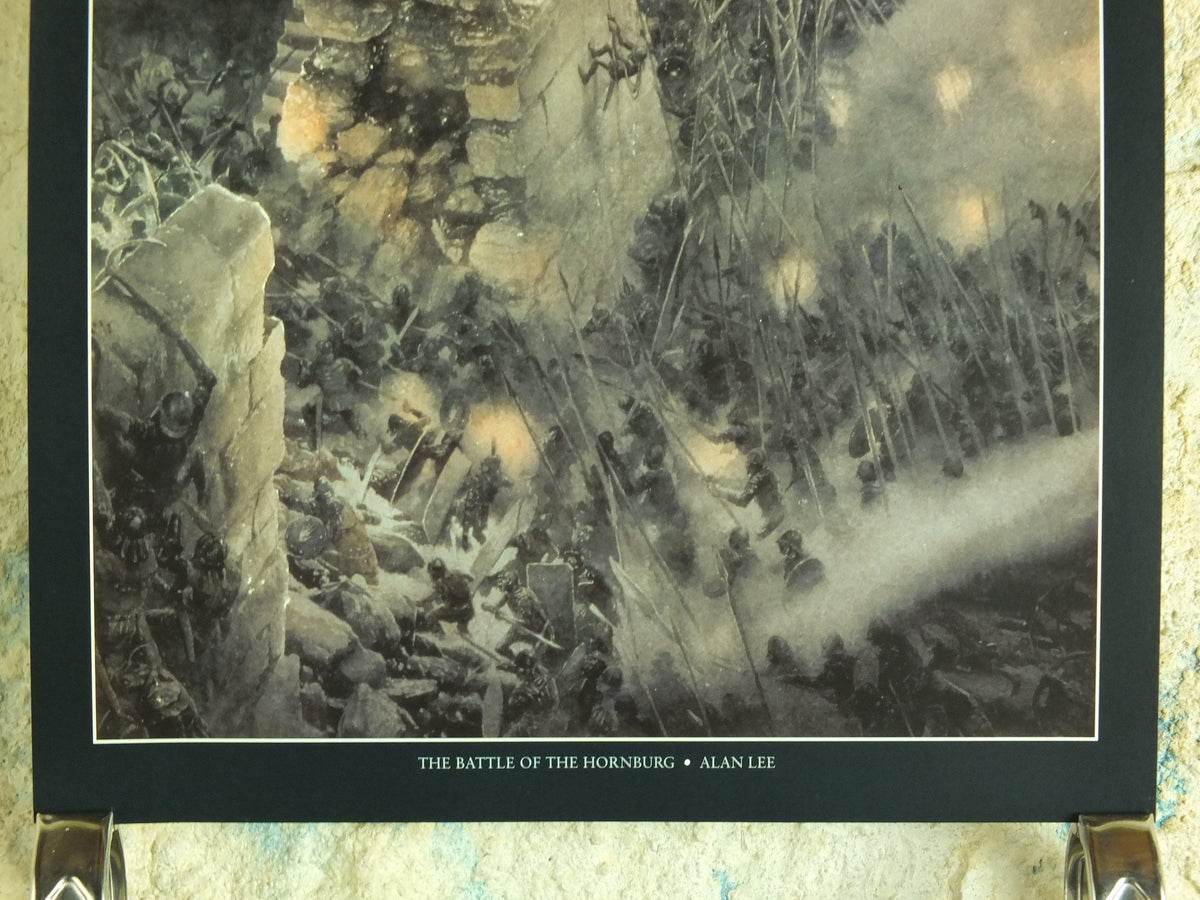 1999 Battle of the Hornburg Poster, by Alan Lee, Helms Deep Rohan, Vintage Lord of the Rings, Tolkien, illustration print wall art decor