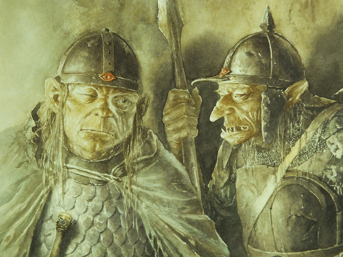 1999 Mordor Goblins and Orcs Poster, Gorbag and Shagrat by Alan Lee, Vintage Lord of the Rings, Tolkien, print wall art decor Active