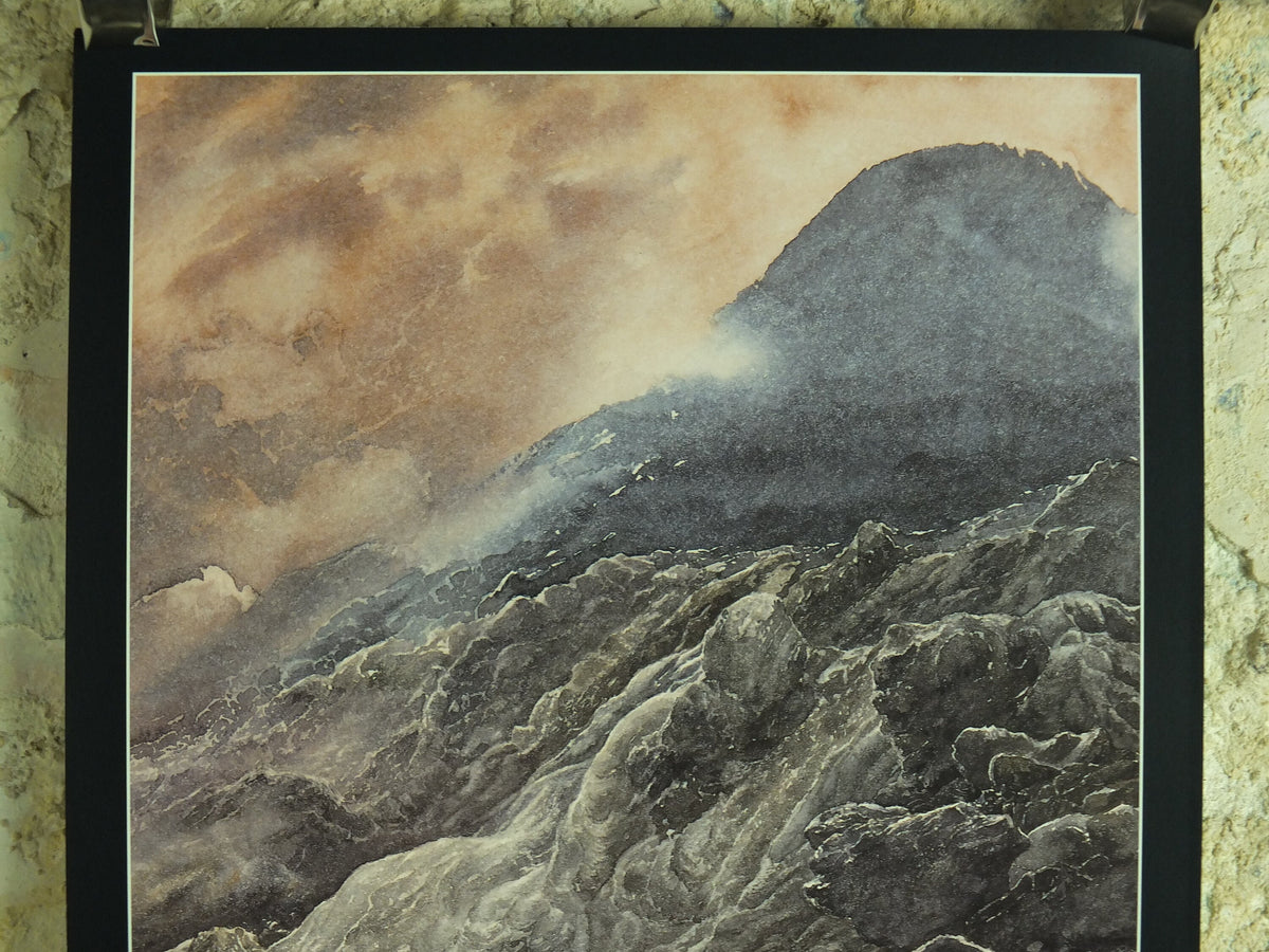 1999 Mount Doom Poster, by Alan Lee, Gollum in Mordor, Vintage Lord of the Rings, Tolkien Return of King illustration print wall art decor