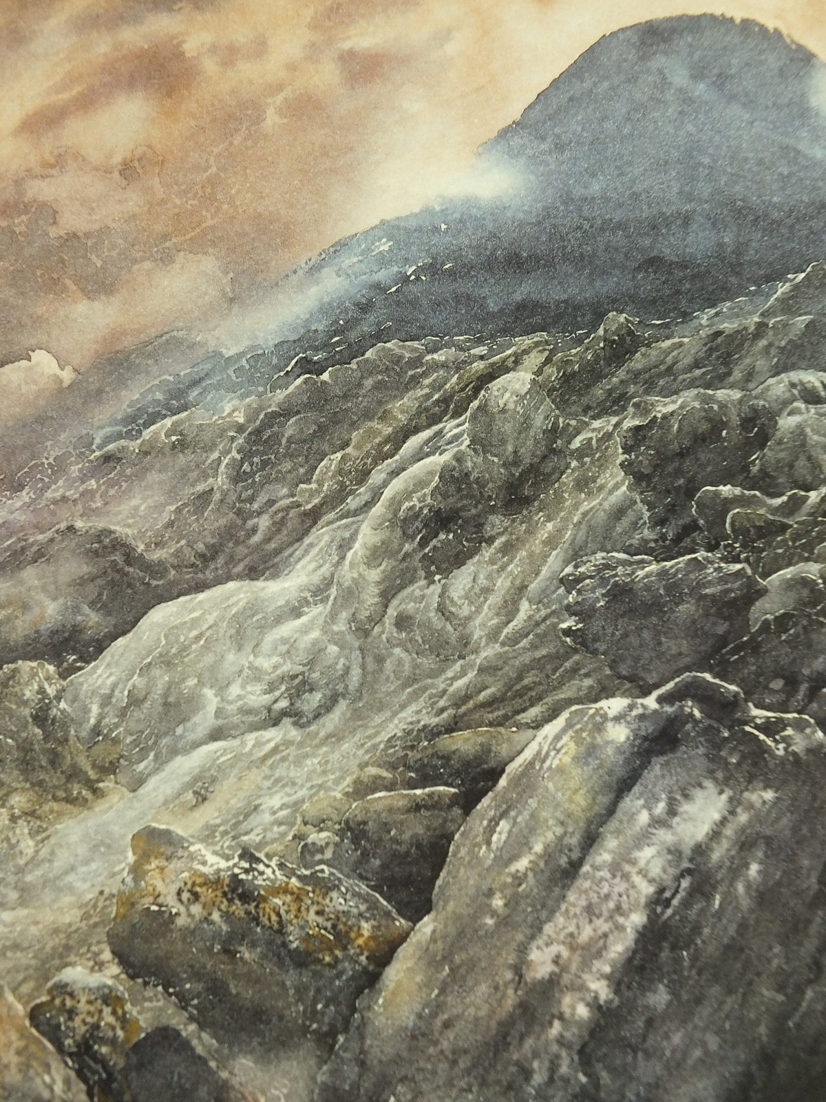 1999 Mount Doom Poster, by Alan Lee, Gollum in Mordor, Vintage Lord of the Rings, Tolkien Return of King illustration print wall art decor