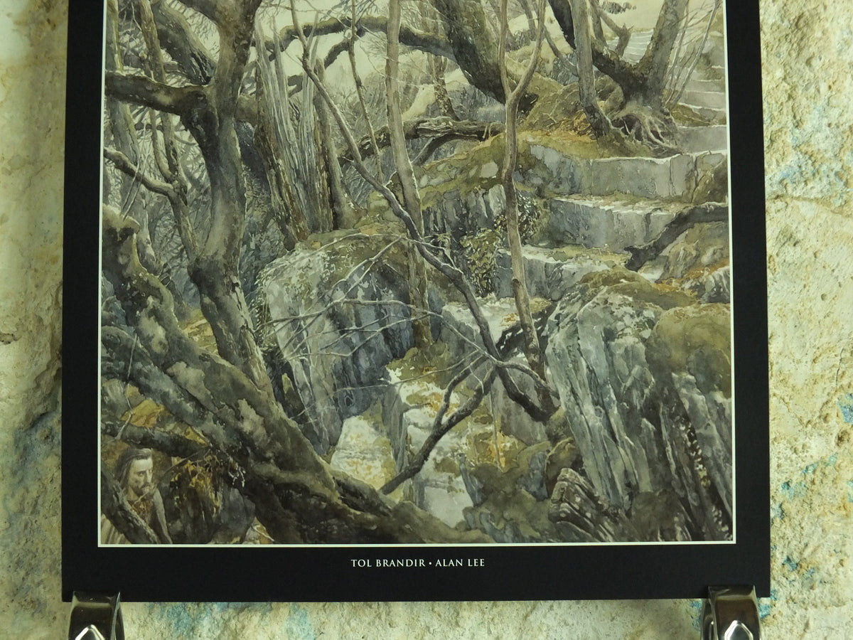 2002 Tol Brandir Poster, Alan Lee, Anduin River, Vintage Tolkien Lord of the Rings, Fellowship of the Ring illustration print wall art decor