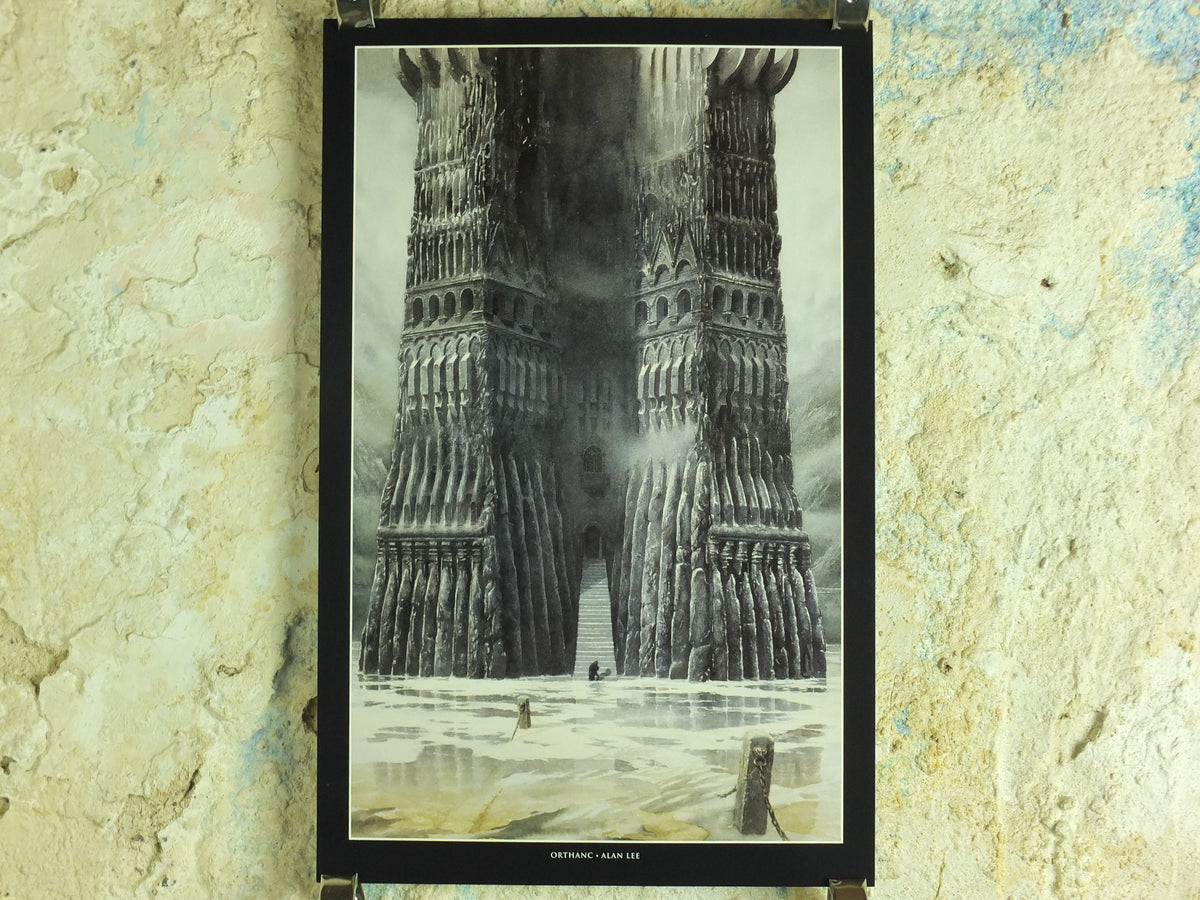 2002 Orthanc Isengard Poster, by Alan Lee, Vintage Tolkien Lord of the Rings, Saruman, The Two Towers, illustration print, wall art decor