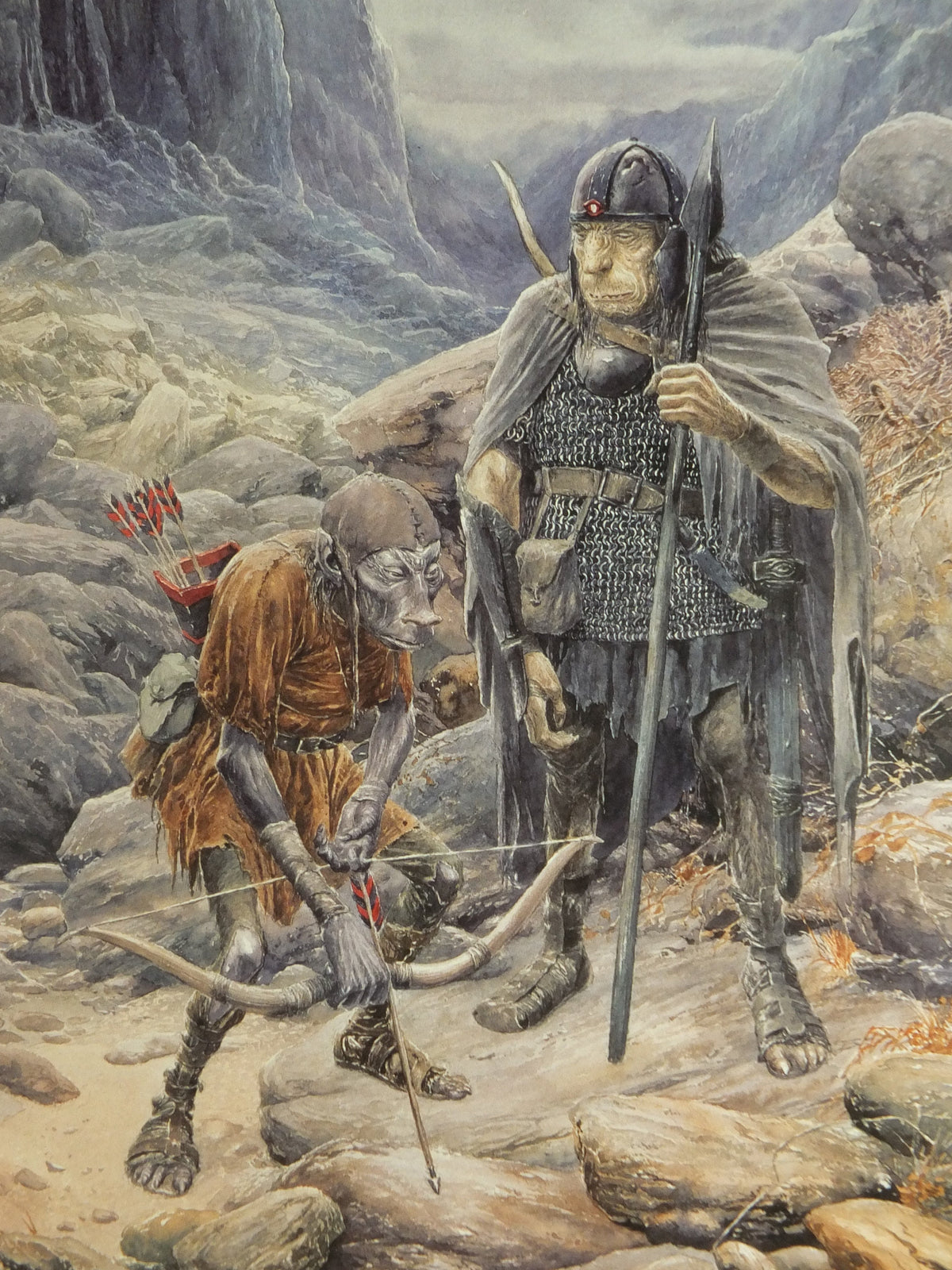 2002 Mordor Orcs and Goblins Poster, by Alan Lee, Land of Shadow Vintage Tolkien Lord of the Rings, Return of the King, print wall art decor