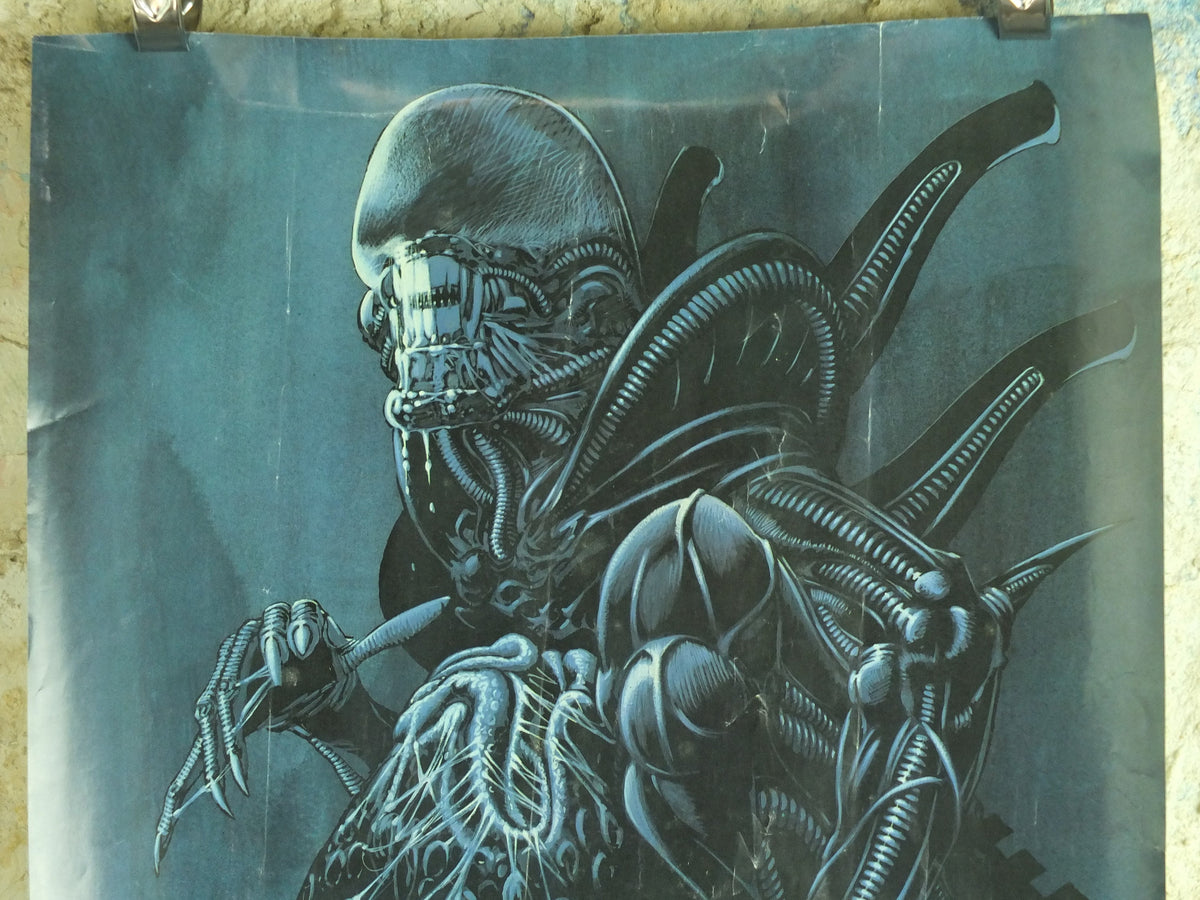 Vintage Aliens Poster, Drawing of the queen mother "Alien" by Cam 1992, wall art retro
