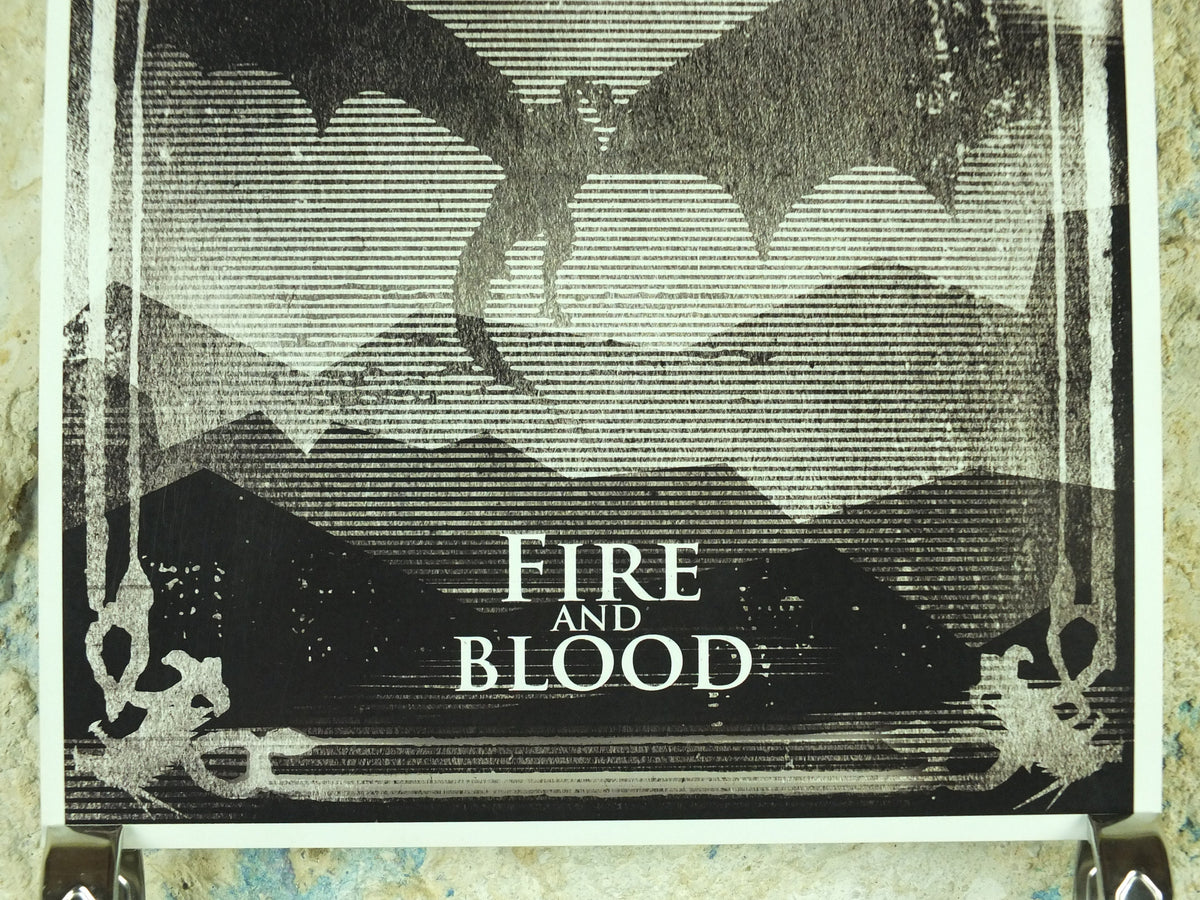 Vintage Game of Thrones House Targaryen Poster, Fire and Blood, Dragon, A Song of Fire and Ice, illustration print wall art 1990s