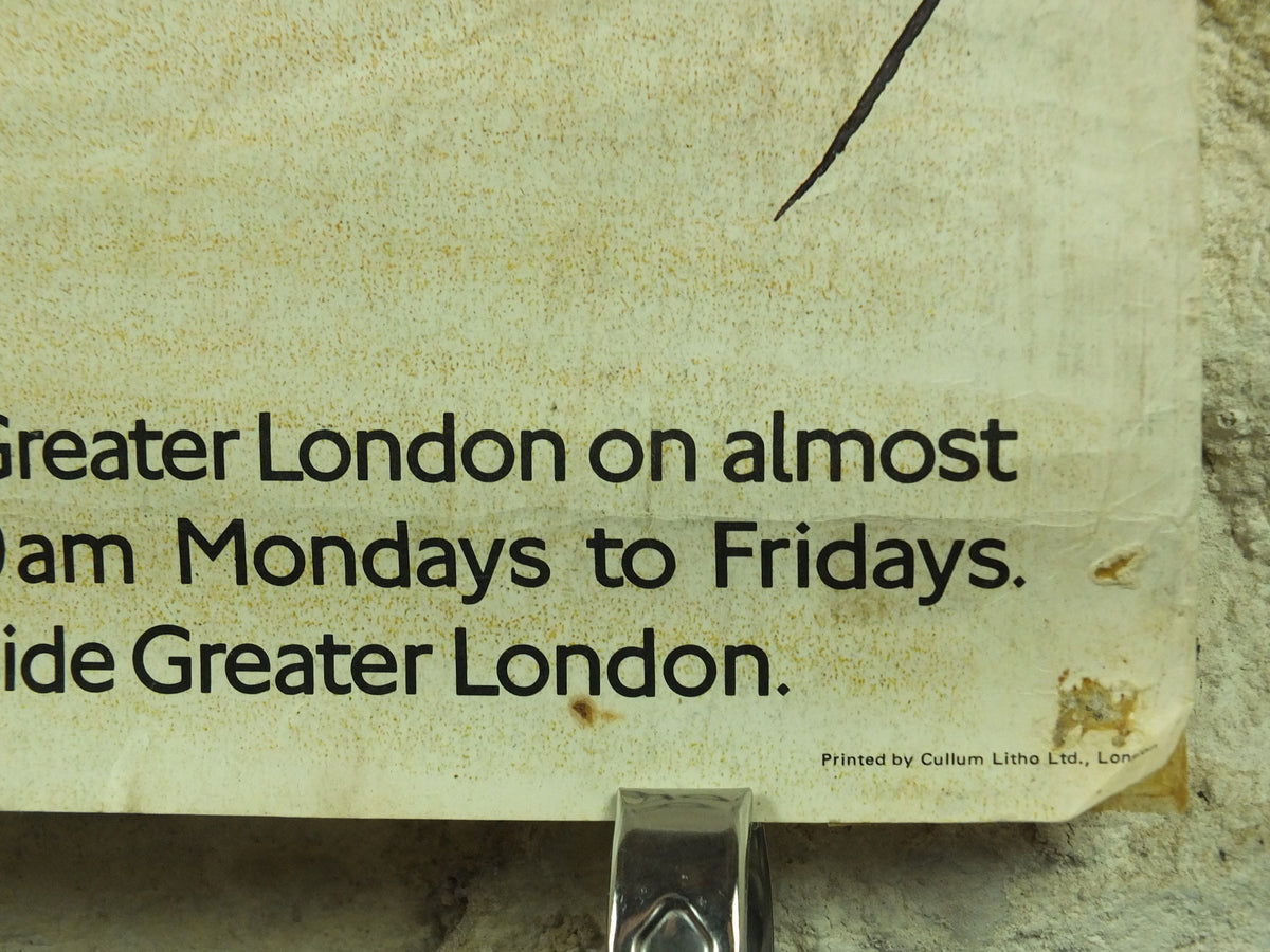 Vintage Tube London Underground Poster, 1980s Travelcard, authentic London history, travel and tourism tourist wall art