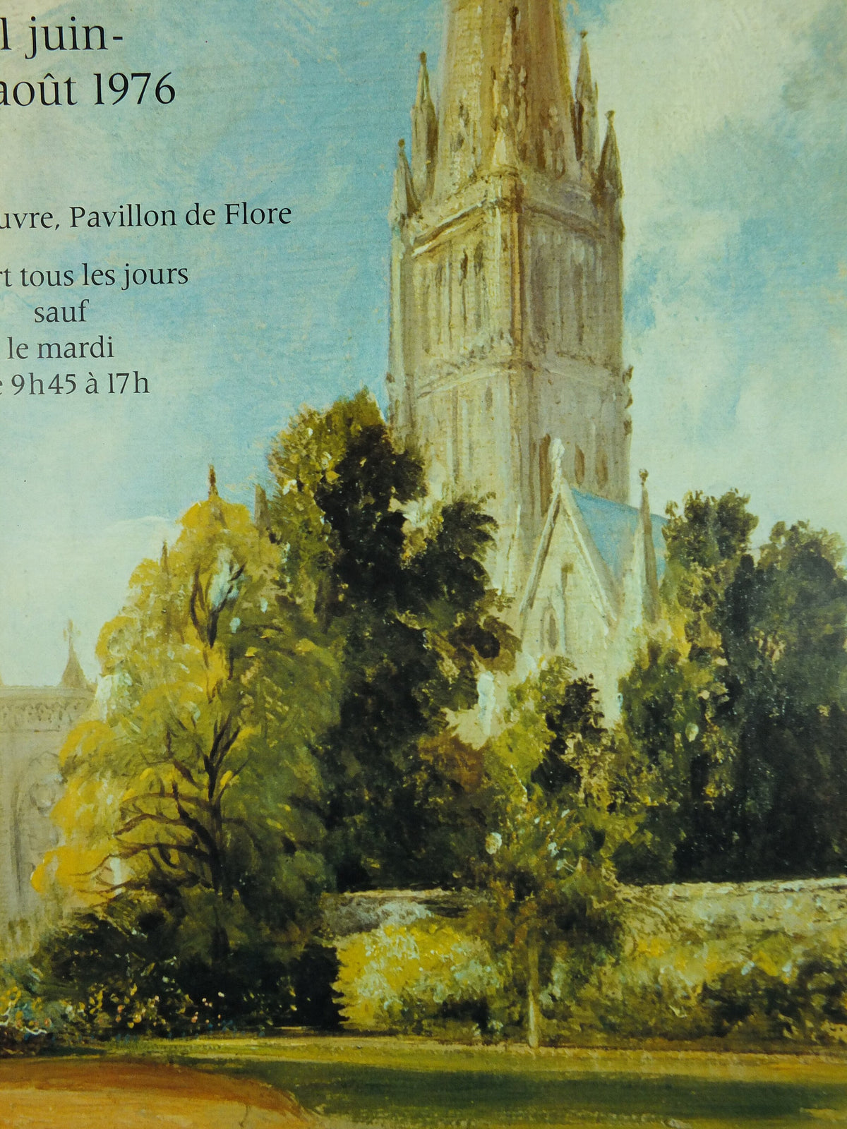 Vintage John Constable Poster, Louvre exhibition in 1976 from the Victoria & Albert Museum, gallery exhibition wall art
