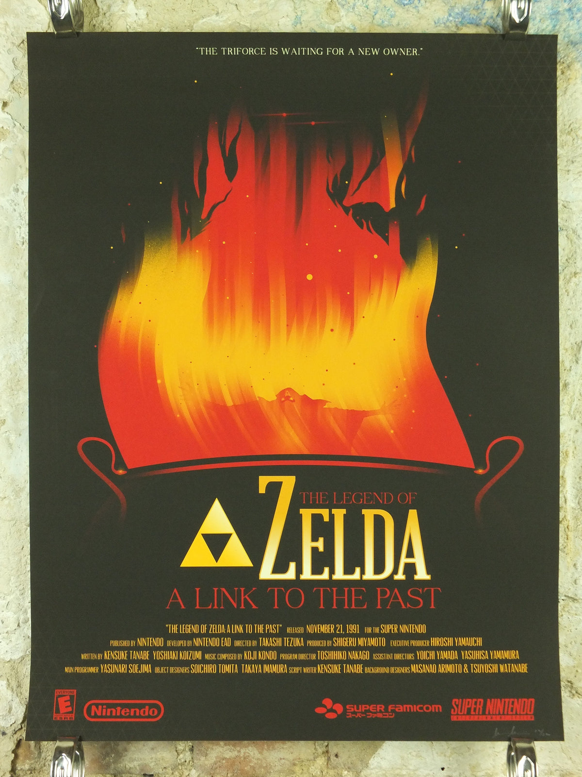 Vintage A Link to the Past Poster, Legend of Zelda, Signed Limited Edition by Marinko Milosevski, Nintendo, Movie Poster, wall art 1990-2000