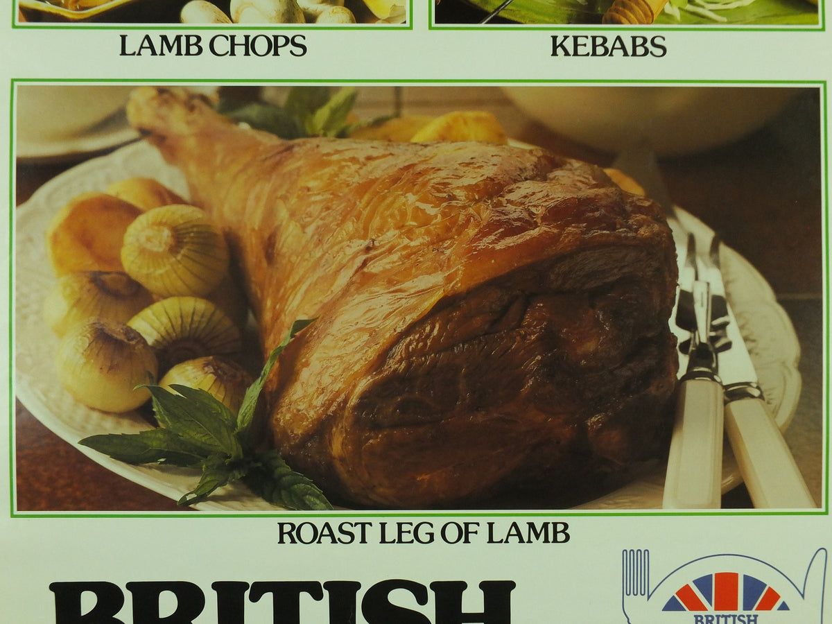 Vintage British Lamb Poster, patriotic kitchenalia for your kitchen wall, wall art retro 1970s