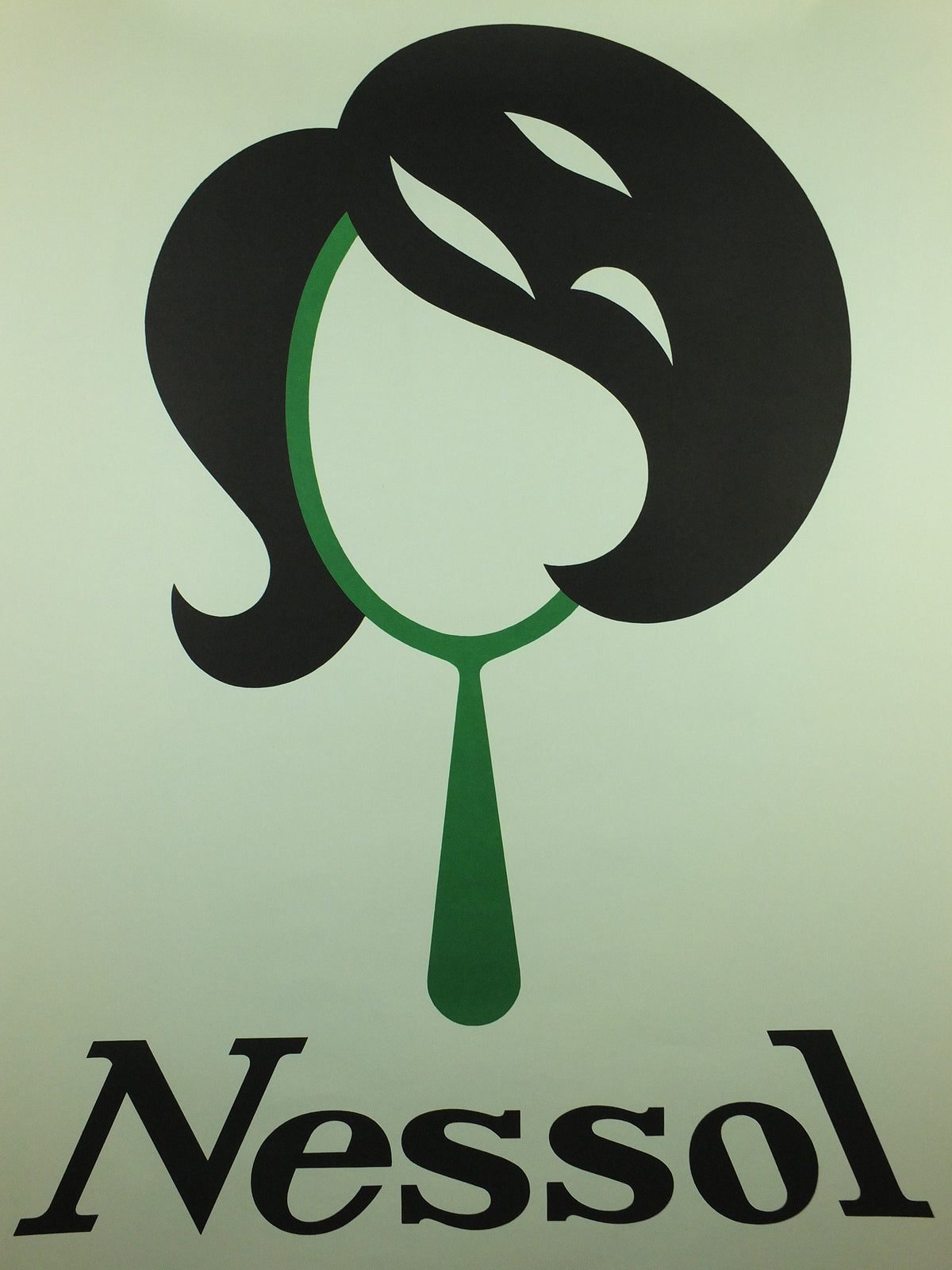 Vintage Hair Product and Style Poster, Nessol brand, Mirror, herbal shampoo, 1966 advertising poster, wall art retro 1950s