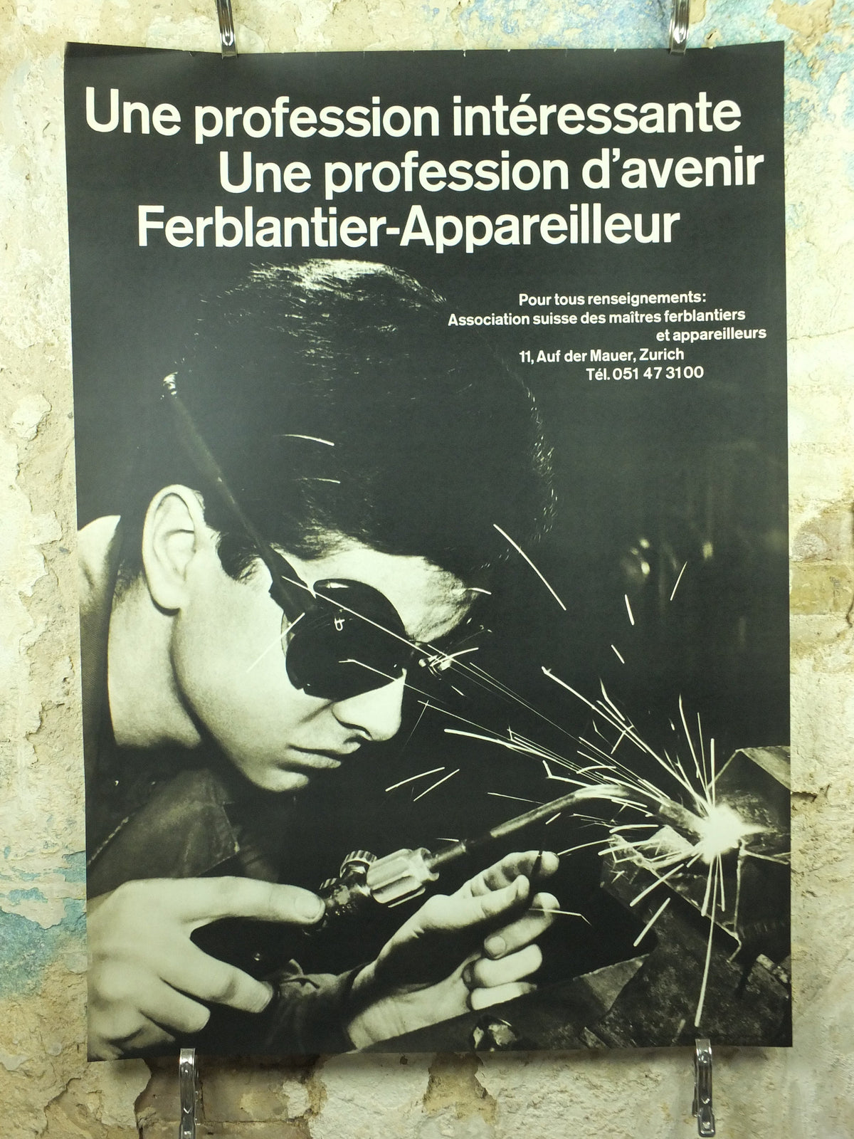 Vintage Apprentice Poster, Apprenticeship, welding and fitting profession, 1965 advertising poster, wall art retro 1960s