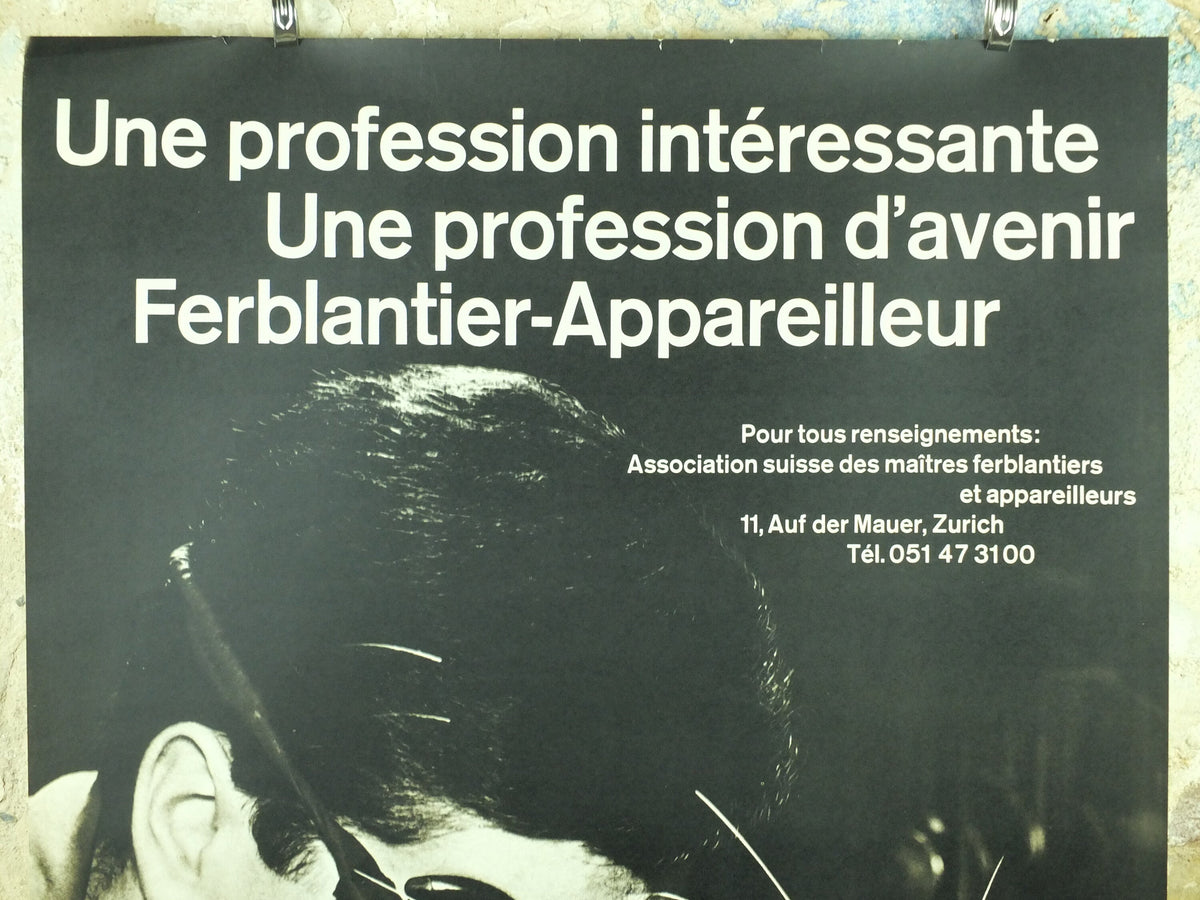 Vintage Apprentice Poster, Apprenticeship, welding and fitting profession, 1965 advertising poster, wall art retro 1960s