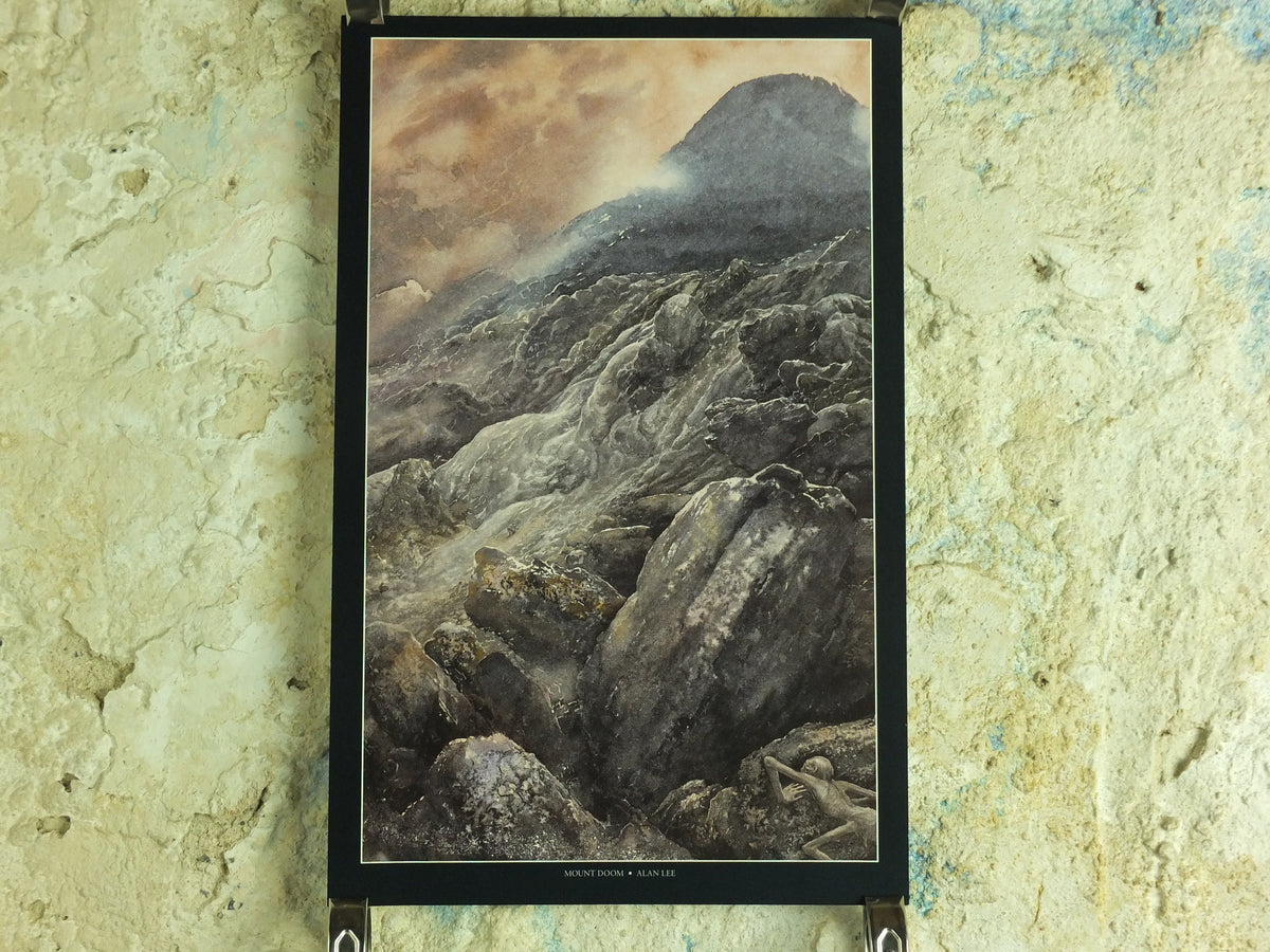 1999 Mount Doom Poster, by Alan Lee, Gollum in Mordor, Vintage Lord of the Rings, Tolkien Return of King illustration print wall art decor