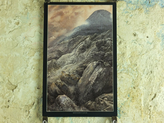 1999 Mount Doom Poster, by Alan Lee, Gollum in Mordor, Vintage Lord of the Rings, Tolkien Return of King illustration print wall art decor