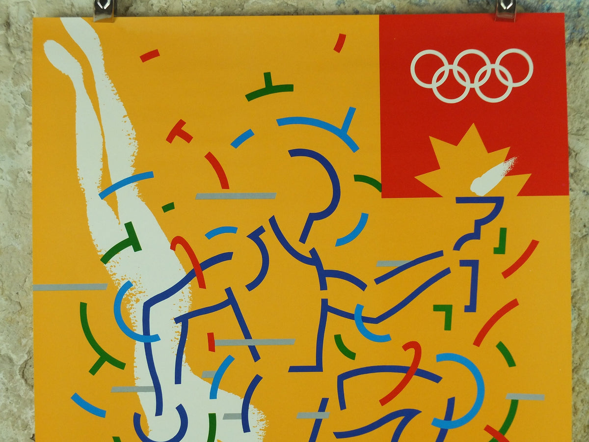 Vintage Barcelona Olympic Poster, Diving and Aquatics by Alonso / Ayguade, 1992, XXV Olympiad, post modern, sport wall art 1990s