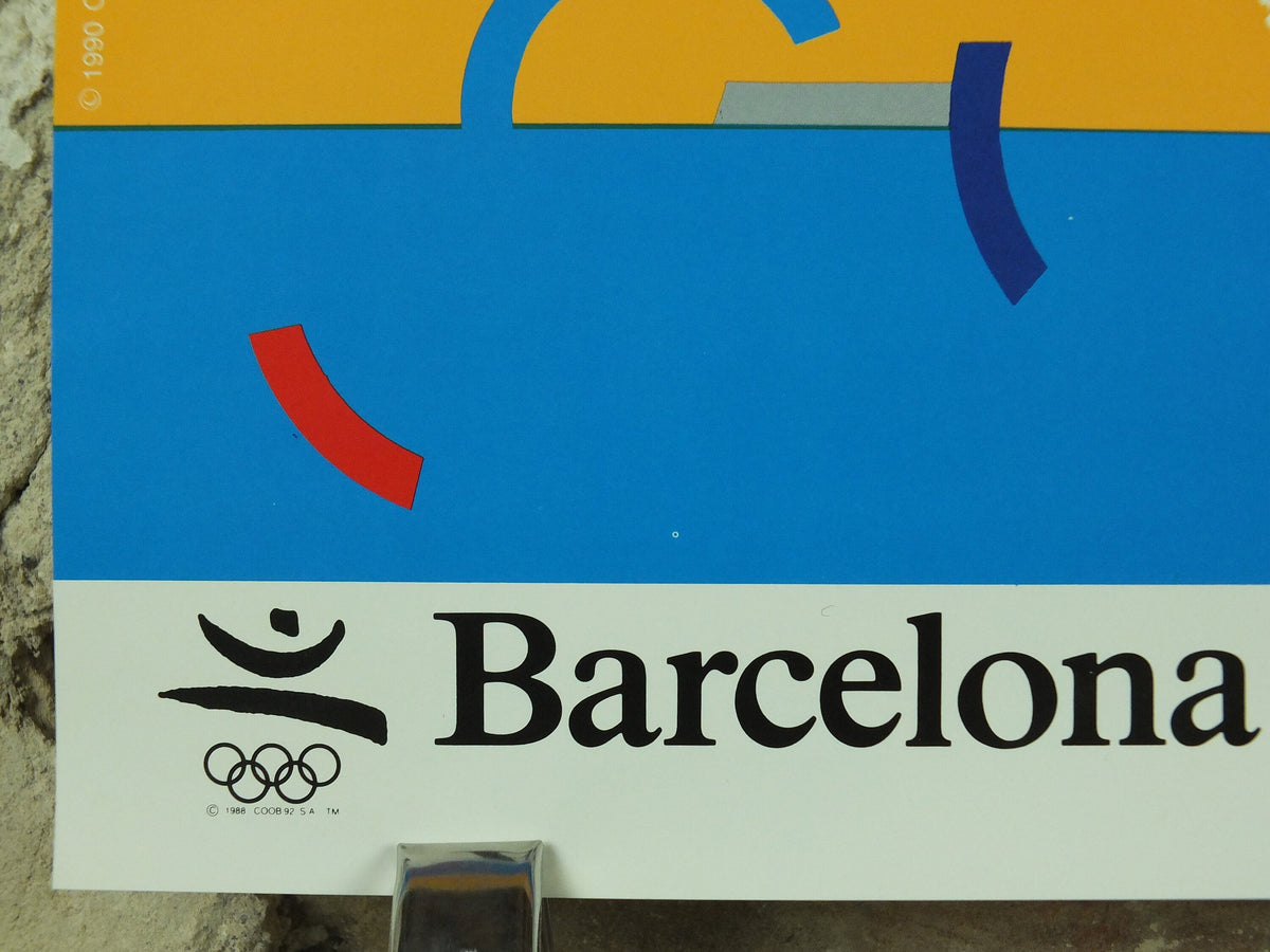 Vintage Barcelona Olympic Poster, Diving and Aquatics by Alonso / Ayguade, 1992, XXV Olympiad, post modern, sport wall art 1990s