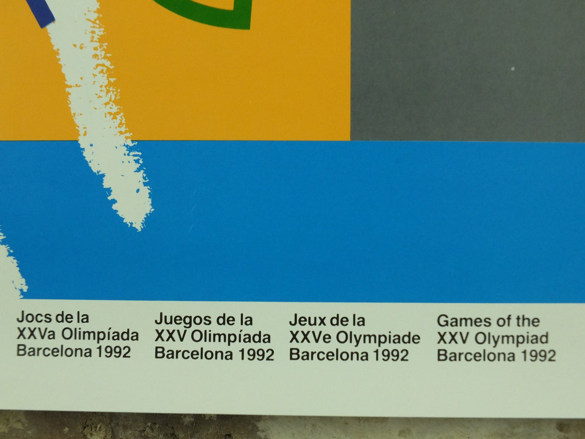 Vintage Barcelona Olympic Poster, Diving and Aquatics by Alonso / Ayguade, 1992, XXV Olympiad, post modern, sport wall art 1990s
