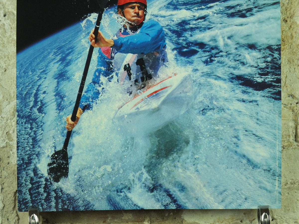 Vintage Barcelona Olympic Poster, Canoe and Kayak by Addison Allsport / NASA, 1992, XXV Olympiad, post modern, sport wall art 1990s