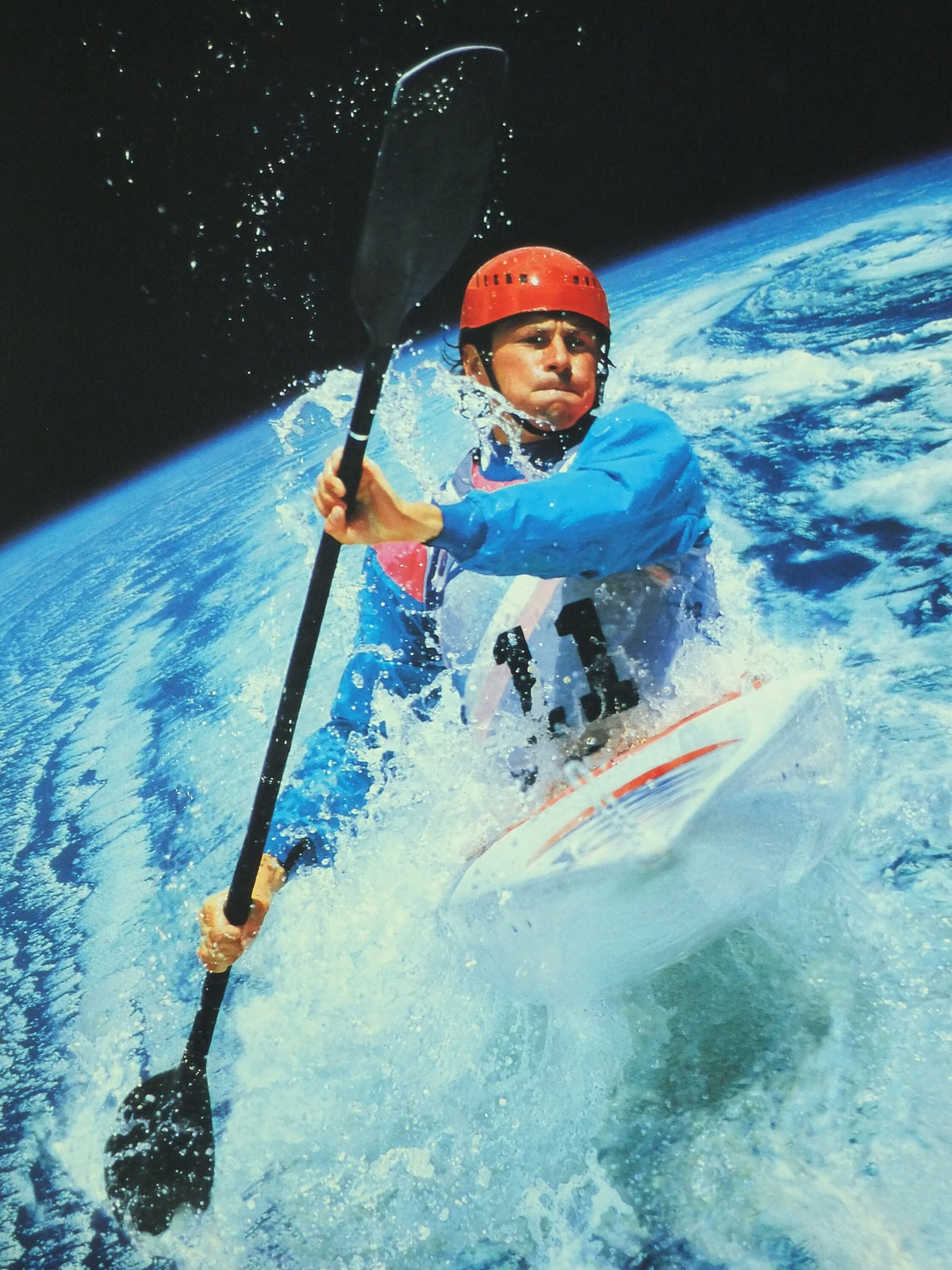 Vintage Barcelona Olympic Poster, Canoe and Kayak by Addison Allsport / NASA, 1992, XXV Olympiad, post modern, sport wall art 1990s