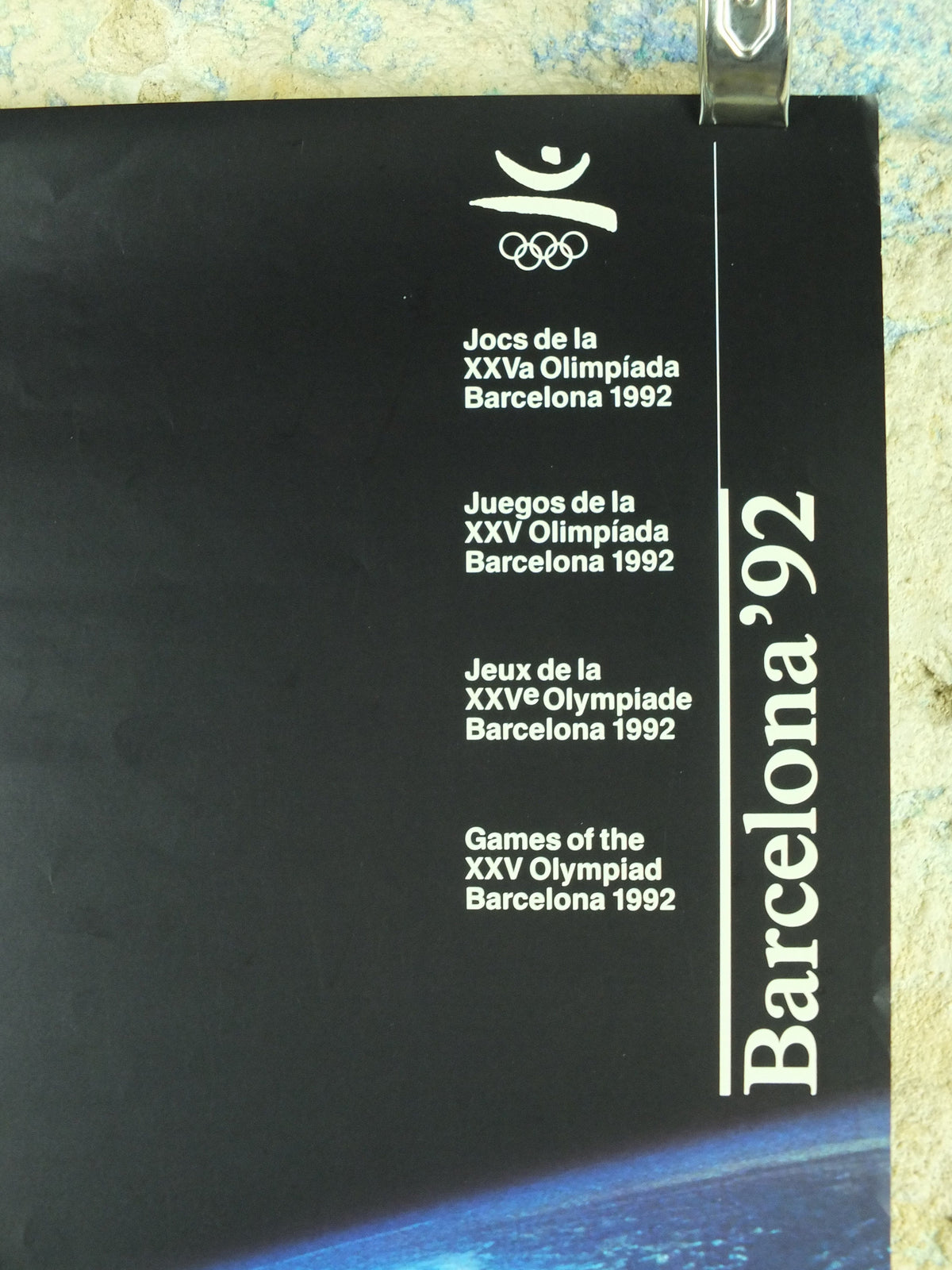 Vintage Barcelona Olympic Poster, Canoe and Kayak by Addison Allsport / NASA, 1992, XXV Olympiad, post modern, sport wall art 1990s