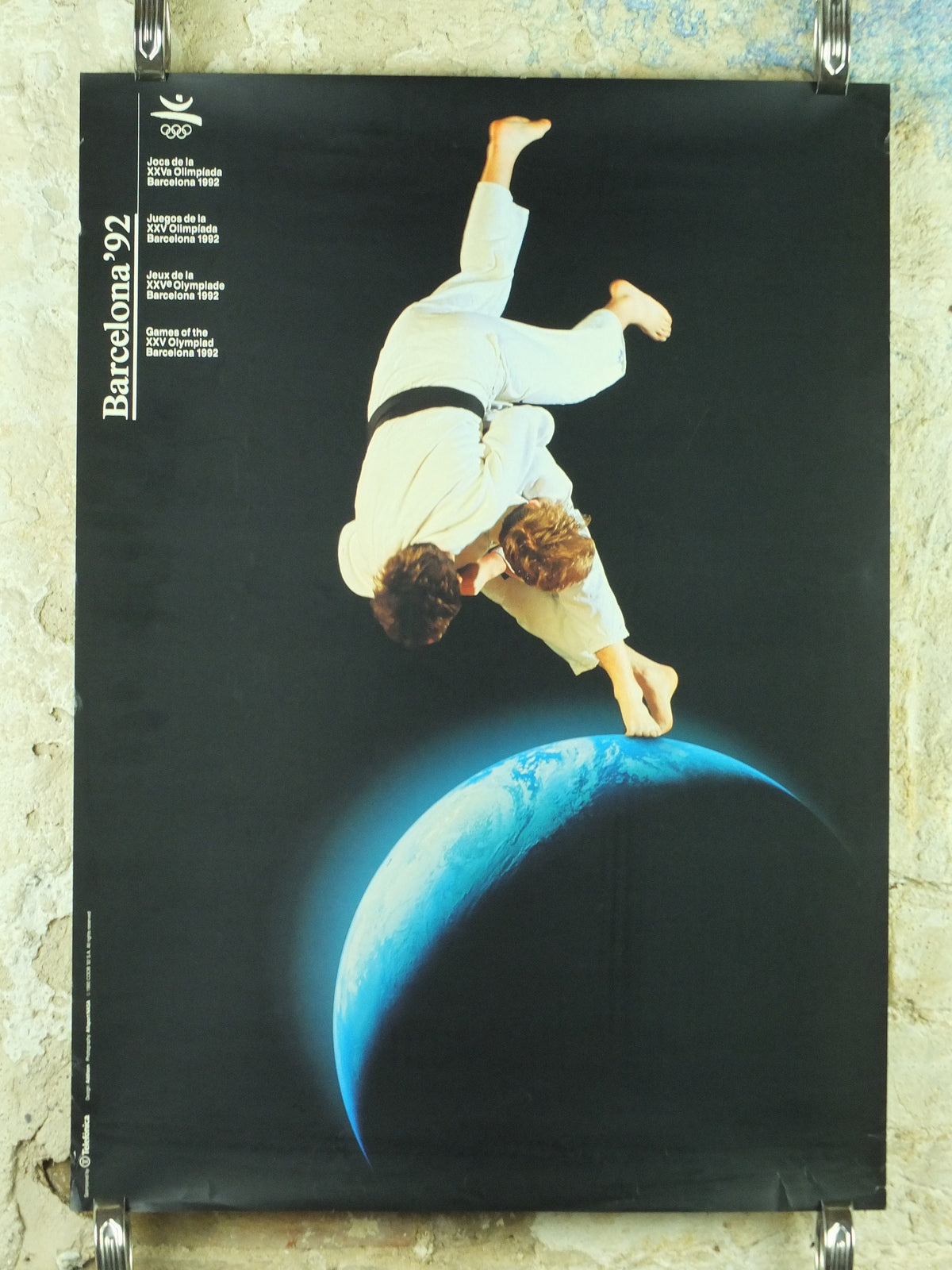 Vintage Barcelona Olympic Poster, Judo and Martial Arts by Addison Allsport / NASA, 1992, XXV Olympiad, post modern, sport wall art 1990s