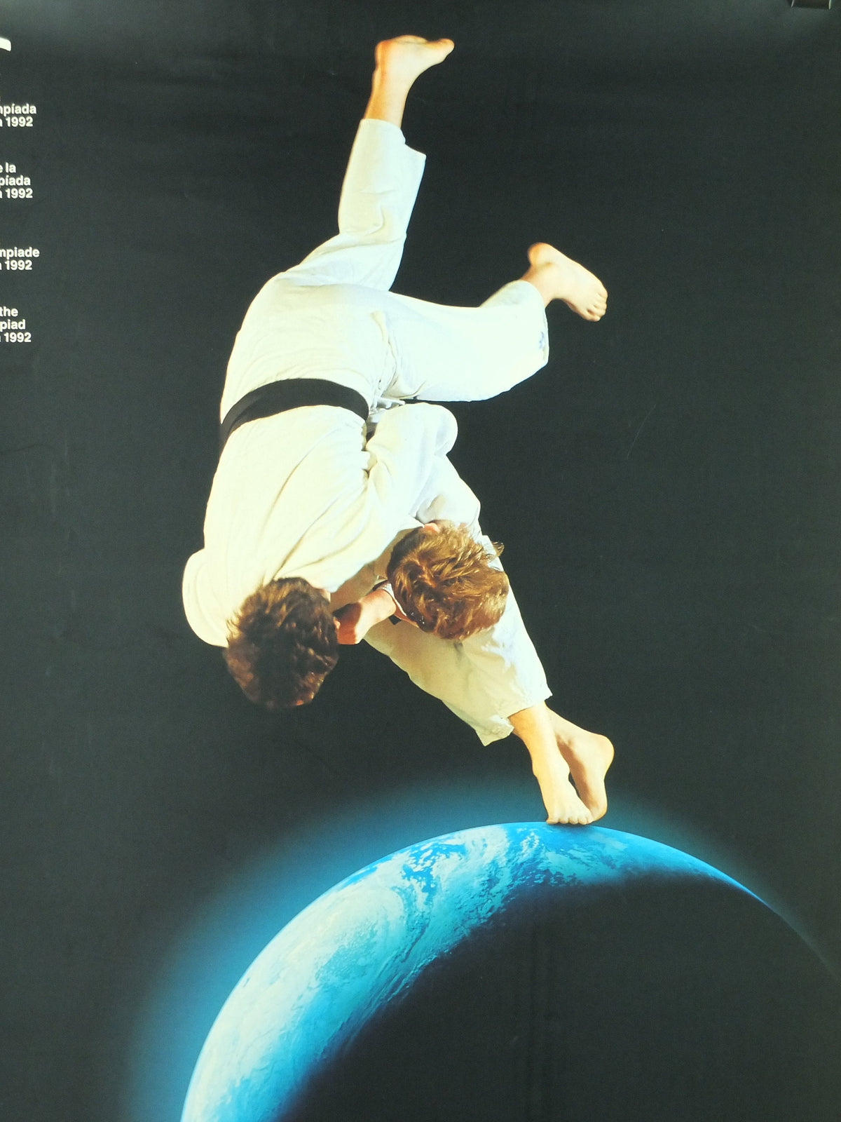 Vintage Barcelona Olympic Poster, Judo and Martial Arts by Addison Allsport / NASA, 1992, XXV Olympiad, post modern, sport wall art 1990s