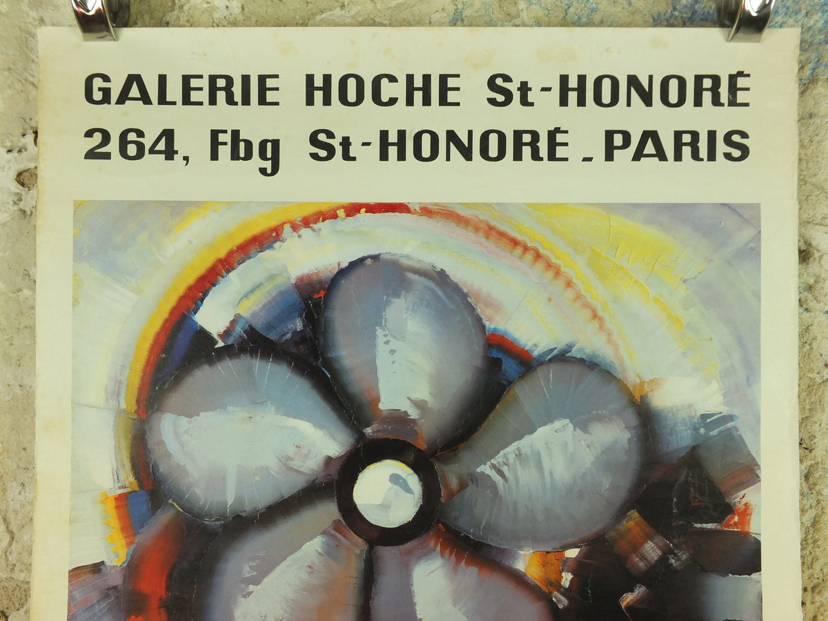 Vintage Paolo Polimeno Poster, 1964 Paris exhibition, Iranian painter, wall art, 1960s