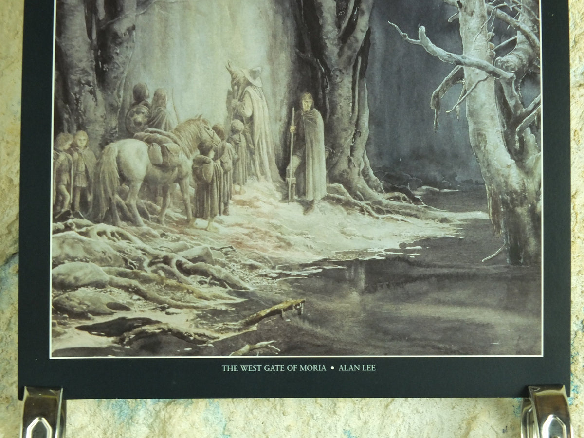 1999 The West Gate of Moria Poster, Khazad-dum by Alan Lee, Vintage Lord of the Rings, J.R.R. Tolkien, Fellowship Ring, print wall art decor