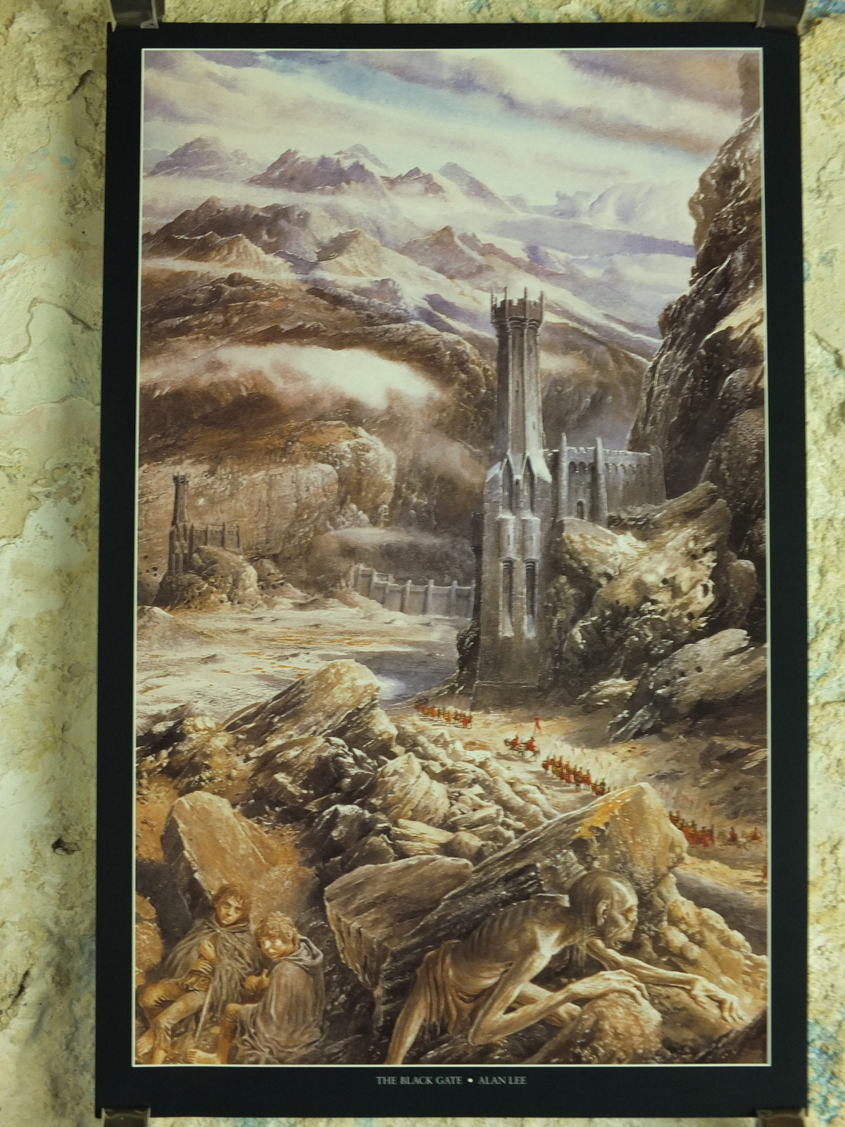1999 The Black Gate Poster, by Alan Lee, Into Mordor, Vintage Lord of the Rings, Tolkien, Return of King, illustration print wall art decor