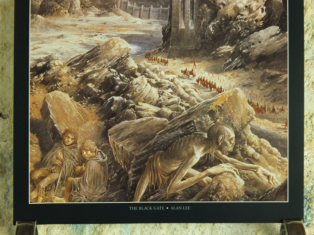 1999 The Black Gate Poster, by Alan Lee, Into Mordor, Vintage Lord of the Rings, Tolkien, Return of King, illustration print wall art decor