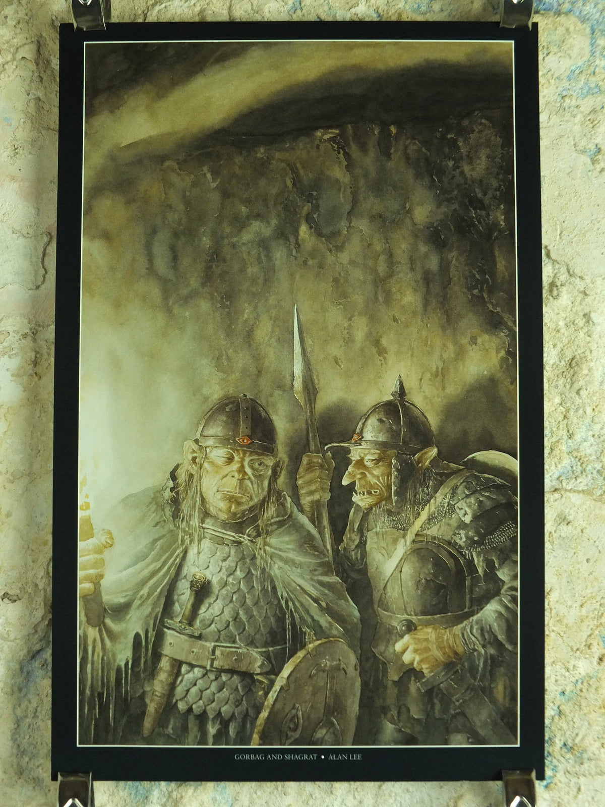 1999 Mordor Goblins and Orcs Poster, Gorbag and Shagrat by Alan Lee, Vintage Lord of the Rings, Tolkien, print wall art decor Active
