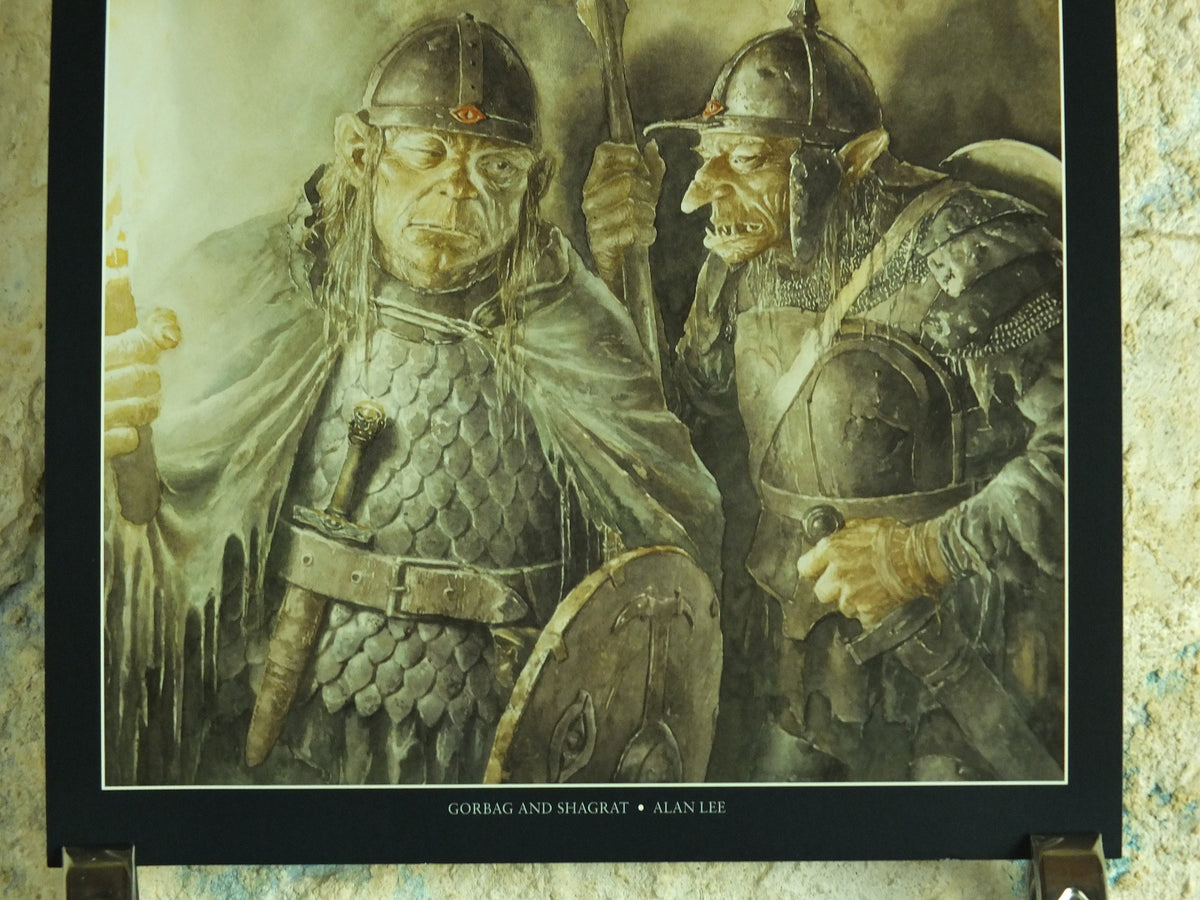 1999 Mordor Goblins and Orcs Poster, Gorbag and Shagrat by Alan Lee, Vintage Lord of the Rings, Tolkien, print wall art decor Active