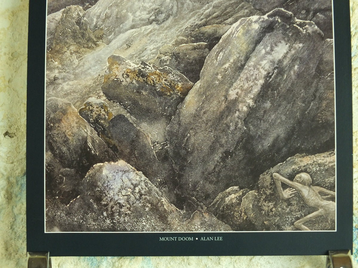 1999 Mount Doom Poster, by Alan Lee, Gollum in Mordor, Vintage Lord of the Rings, Tolkien Return of King illustration print wall art decor