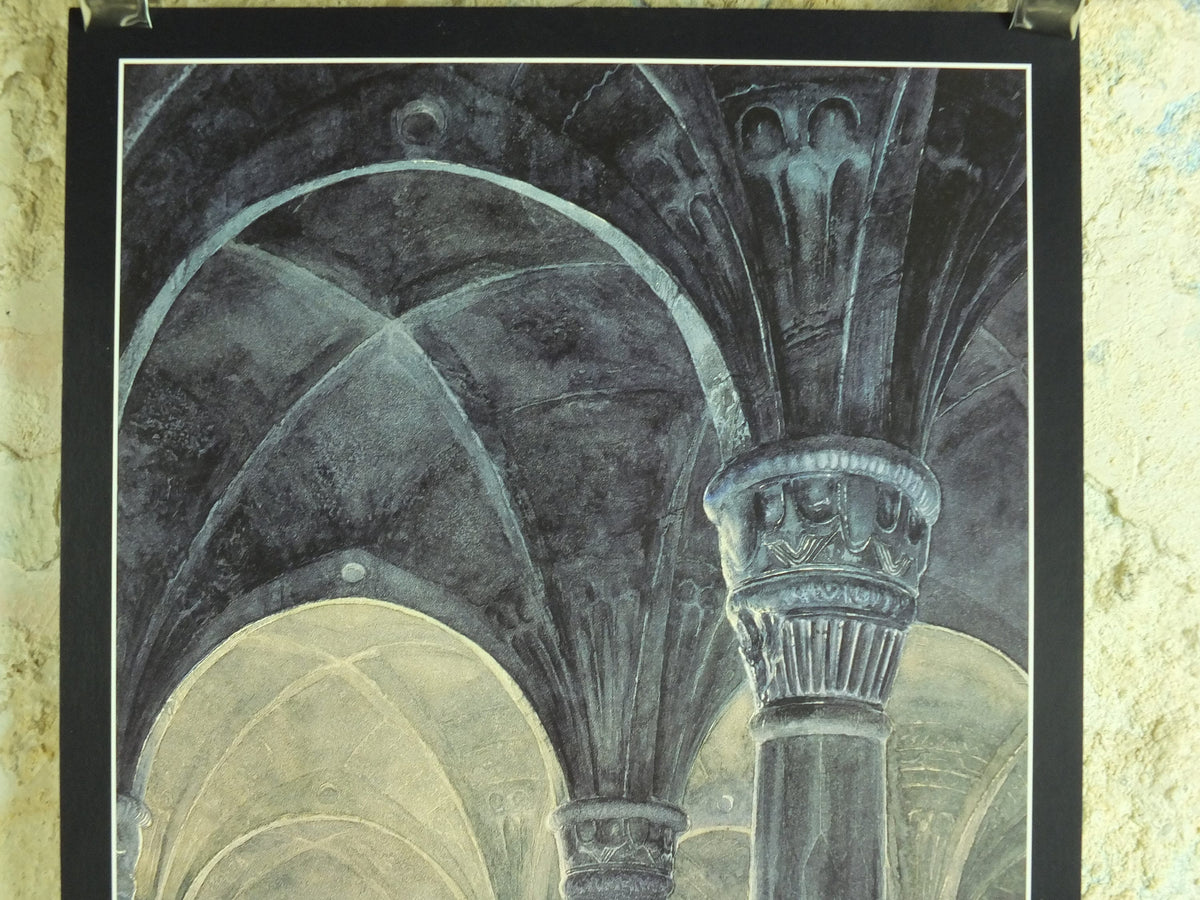 2002 Mines of Moria Poster, by Alan Lee, Khazad-dum, JRR Tolkien Lord of the Rings Fellowship of the Ring, illustration print wall art decor