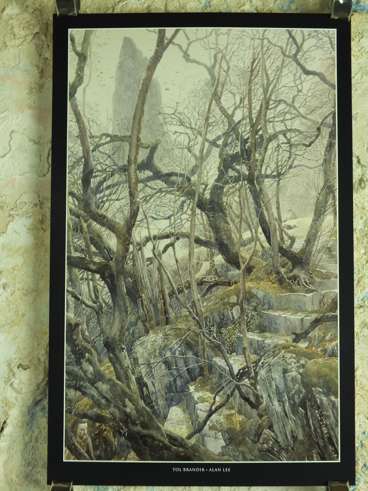 2002 Tol Brandir Poster, Alan Lee, Anduin River, Vintage Tolkien Lord of the Rings, Fellowship of the Ring illustration print wall art decor